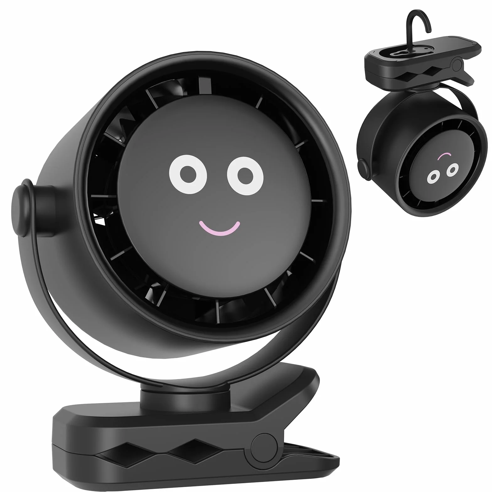 PrzenośNy USB Wentylator Biurkowy - Klipsem Wentylator Z 5 PręDkośCiami, ObróT 720°, MałE Akumulatorowe Wentylatory StołOwe, WyśWietlacz LED, 4000 mAh Do Sypialni, Biura Domowego, Kempingu, PodróżY