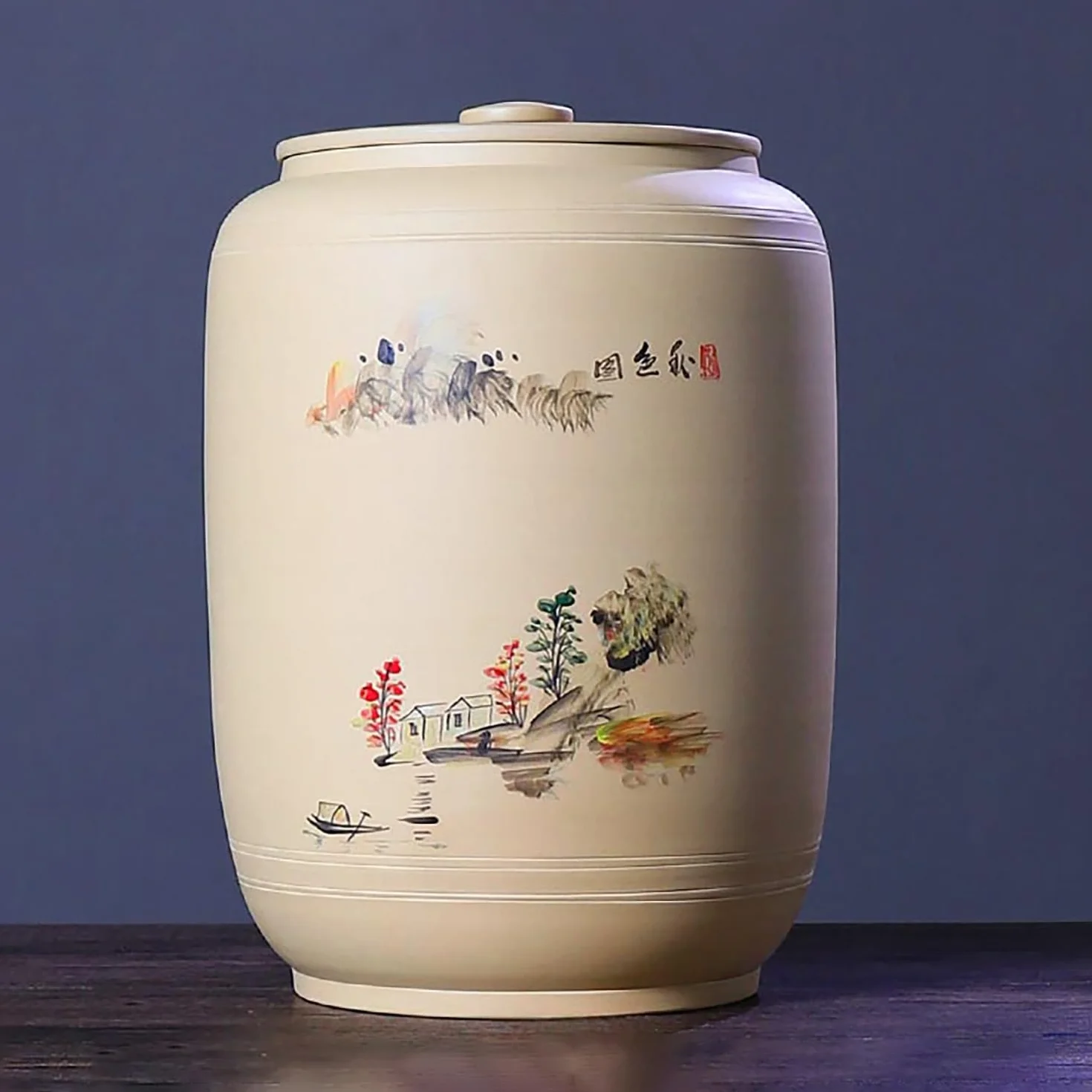 Ceramiczny pojemnik do przechowywania ryżu z pokrywką, hermetyczne uszczelnienie na mąkę, orzechy, płatki, przekąski, kuchenny dozownik ziarna o dużej pojemności