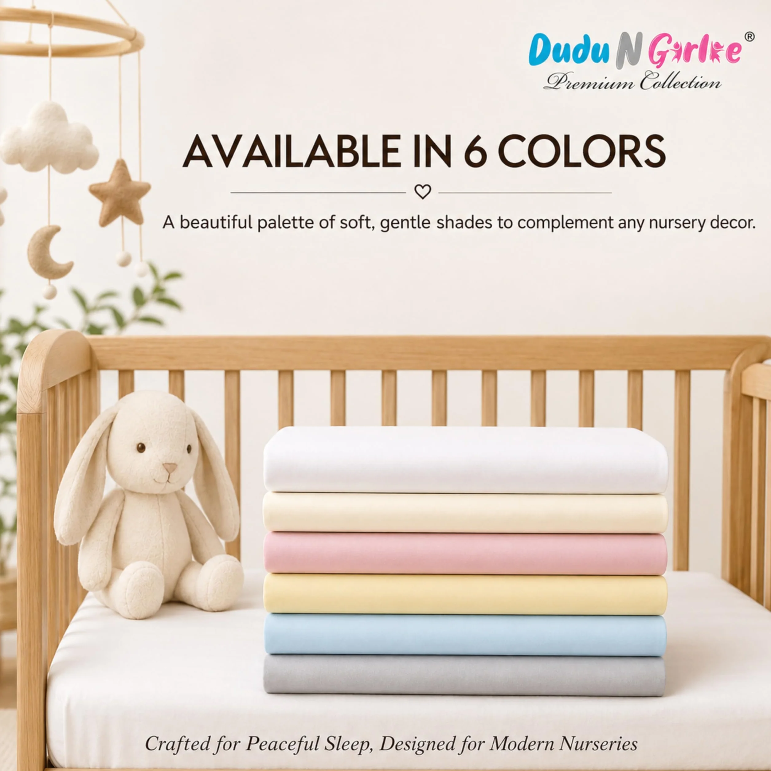 Dudu N Girlie 100% bawełna dżersej prześcieradło z gumką do łóżeczka dziecięcego, 60 cm x 120 cm, niebieskie