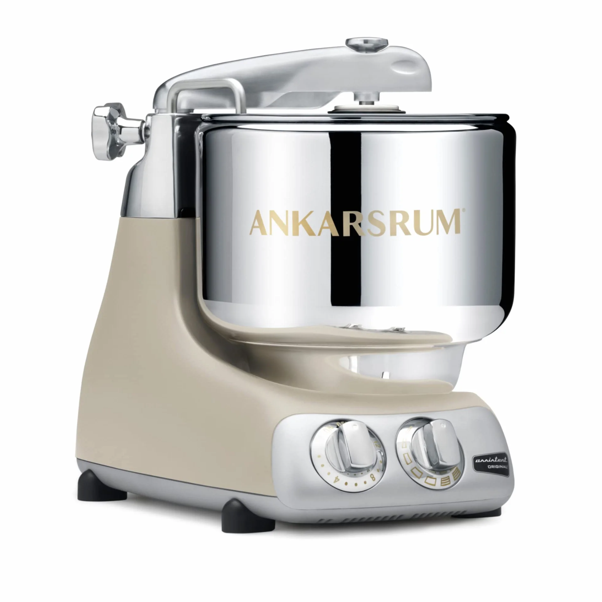 Ankarsrum Assistent 6230 Harmony Beige – 1500 W, miska ze stali nierdzewnej 7 l, aluminium z recyklingu, ręcznie wykonana w Szwecji, wytrzymała i wszechstronna