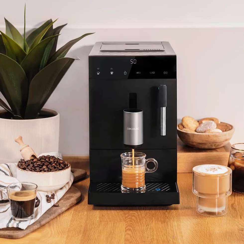 Cecotec Kompaktowy ekspres do kawy Cumbia Cremmaet Compact Steam. 1350 W, 19 barów, Thermoblock, Plug&Play, Niestandardowa kawa, 5 poziomów mielenia, samoczyszczenie, Parowiec
