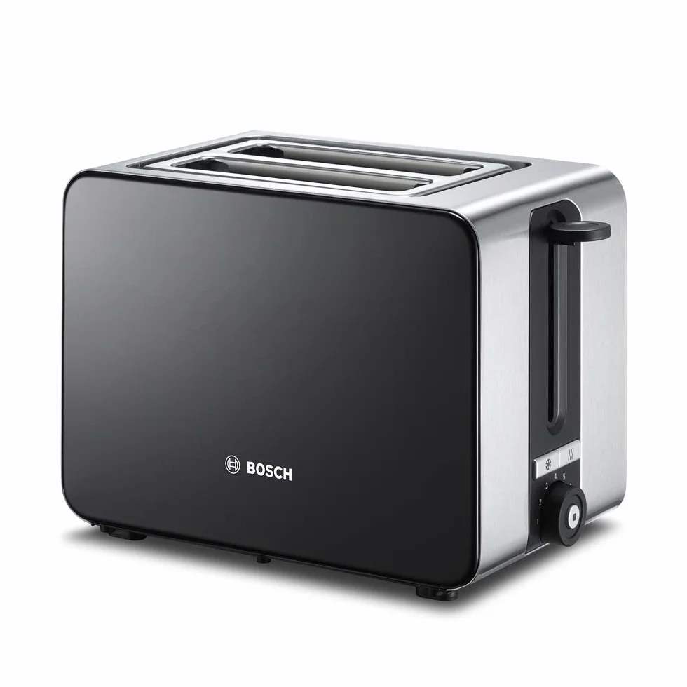 Bosch Comfortline TAT7203 Toster Stal Nierdzewna 1050W Automatyczne Wyłączanie Rozmrażanie 2 Tosty Czarny