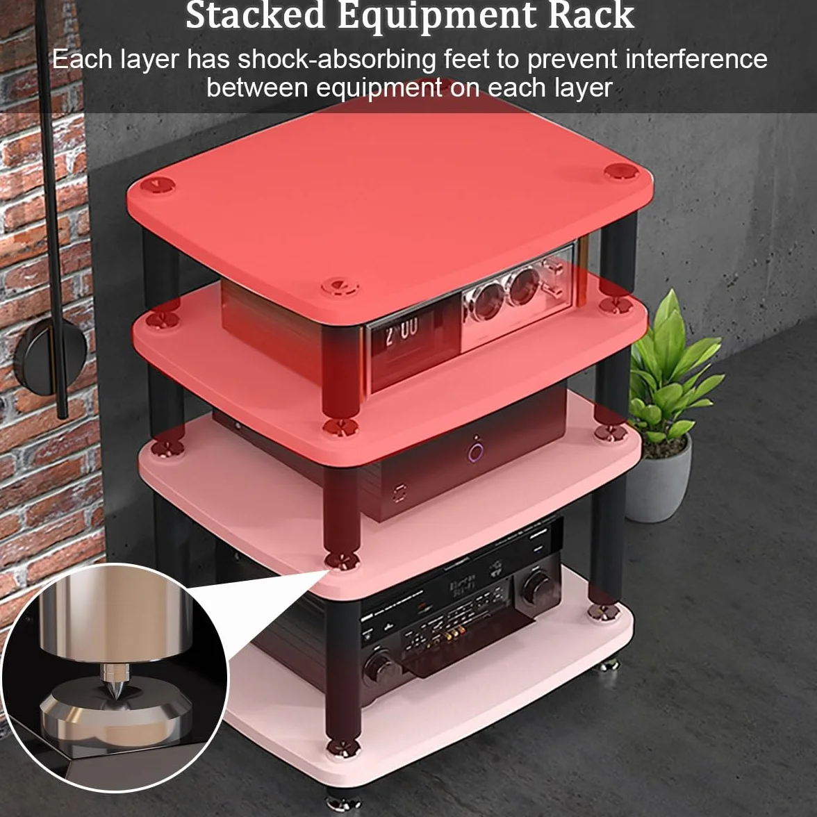 Nowoczesny stojak HiFi - stojak na media AV i szafka rage, narożna konsola TV, półki do gier, biały, 57 cm, elegancka jednostka rozrywkowa do małych przestrzeni, stylowa dekoracja domu
