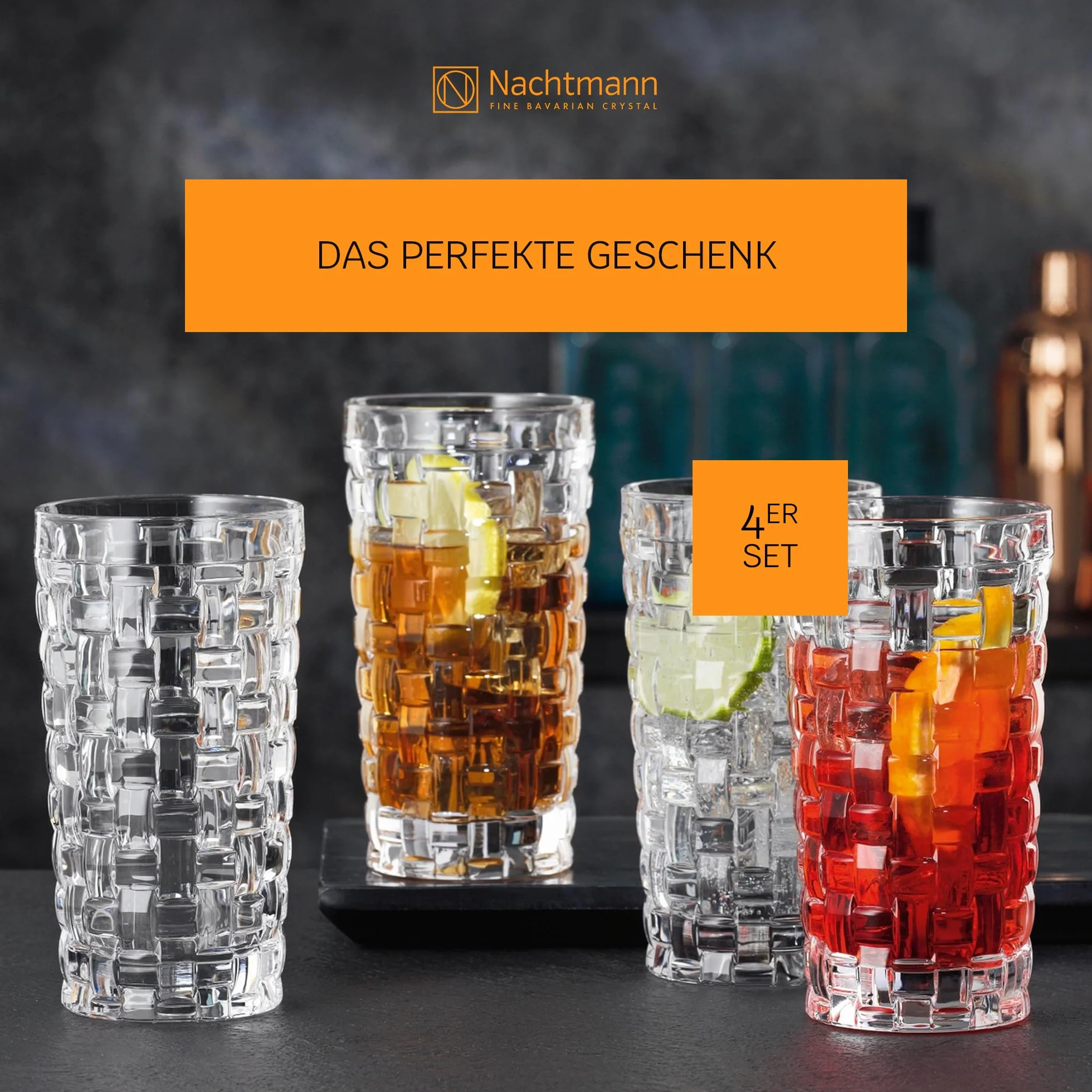 Spiegelau & Nachtmann Zestaw do Longdrinków, Szkło Kryształowe, Przezroczysty, 395 ml 4 Sztuki