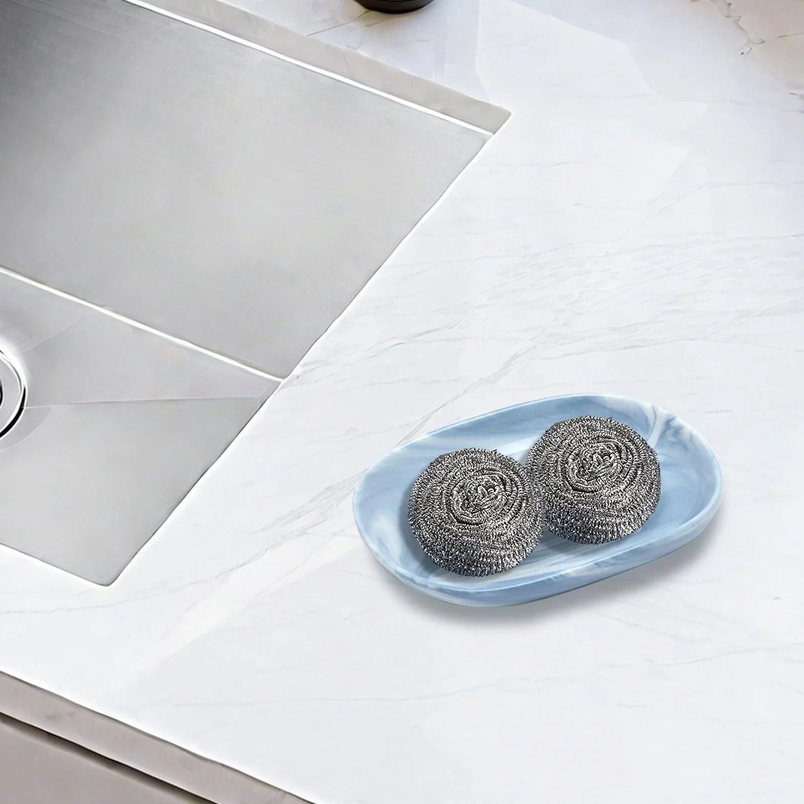 2 sztuki ceramicznej mydelniczki, antypoślizgowy uchwyt na mydło z marmuru, elegancki owalny wzór z antypoślizgowym dnem, pojemnik na mydło, dozownik mydła, podstawka na mydło do umywalki, łazienki