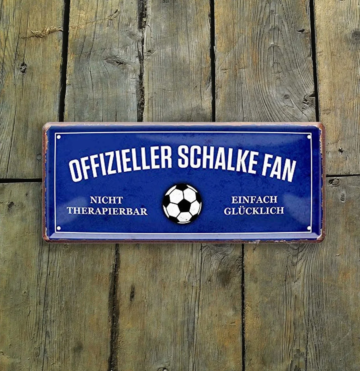 Blechschilder Tutaj mieszka jeden kibic Schalke / oficjalny fan Schalke / Ich Bin Schalke Fan dekoracyjna tabliczka metalowa tabliczka artykuł prezent na urodziny lub Boże Narodzenie (niebieski 28 x 12))