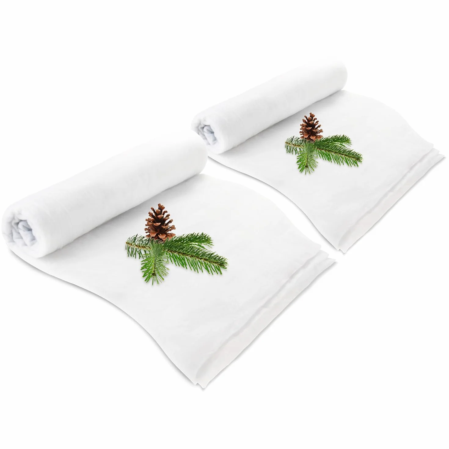 COM-FOUR® 2x Mata sniezna do dekoracji swiatecznych - Sztuczny snieg do dekoracji i rekodziela - Puch sniezny jako dekoracyjny snieg (Bialy matowy - 540cm)