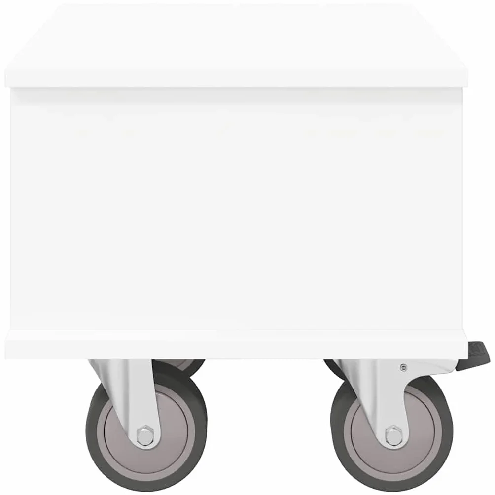 Hothingwell Szafka pod telewizor biała 37 x 35 x 35 cm drewno konstrukcyjne | Wiele przegródek, zarządzanie kablami, łatwe czyszczenie, do nowoczesnego salonu