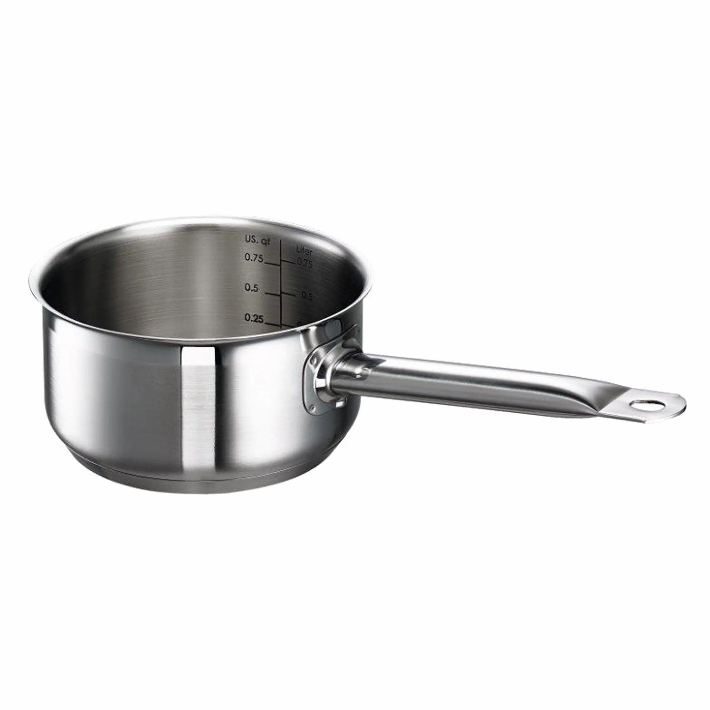 Schulte-Ufer Mini garnek z trzonkiem Little Lilly, mały garnek, stal szlachetna 18/10, Ø 14 cm, 1 L, 64028-14 rondle, srebrny, 25 cm