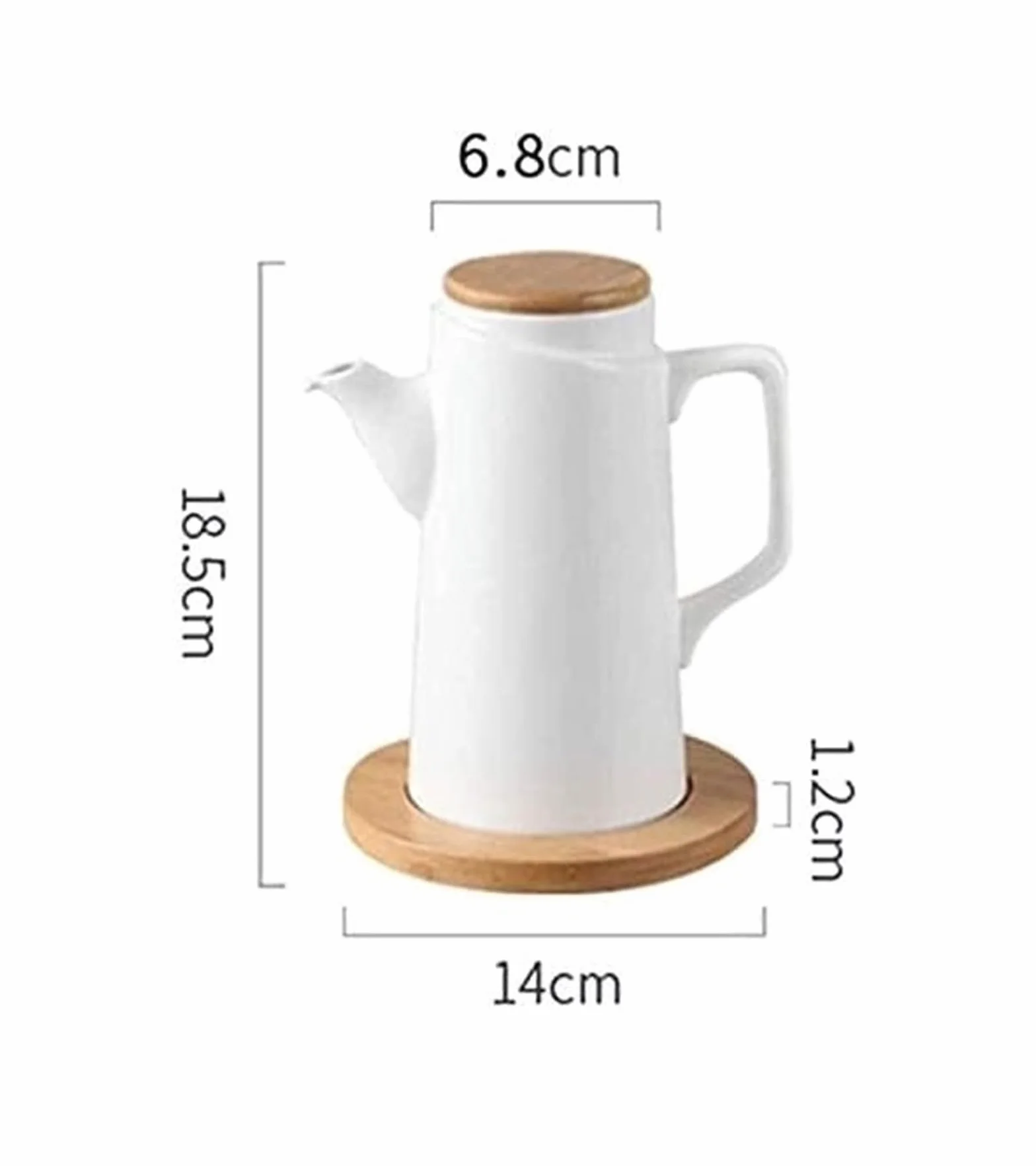 Dozownik oleju i octu Dozownik oleju i octu, 500ML butelka octu olej ceramiczny butelka na sos sojowy garnek kuchnia pyłoszczelna drewniana pokrywa butelki Gotowanie