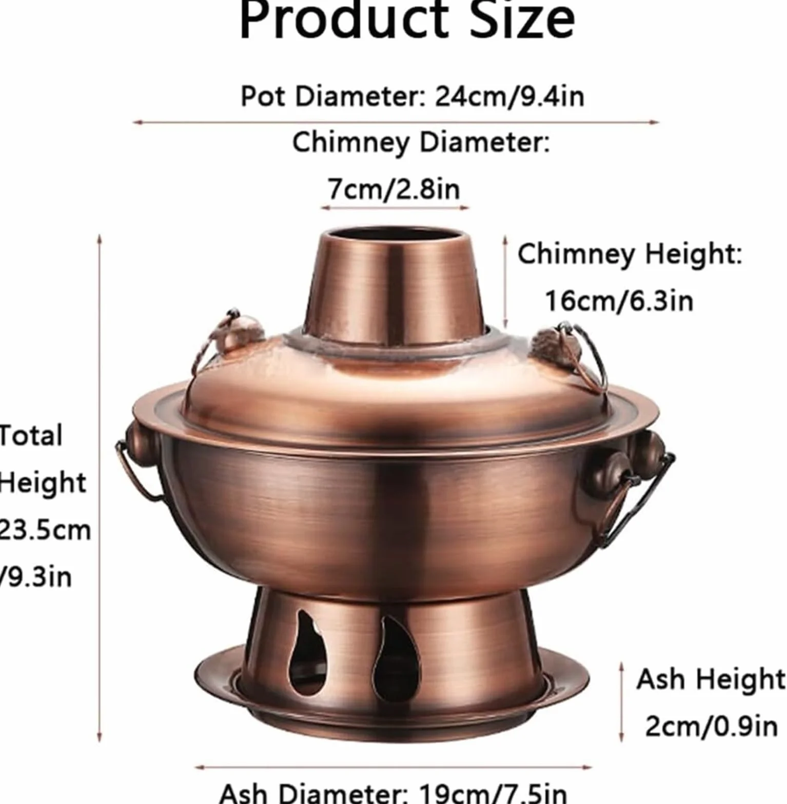 Pot Vintage Shabu, gorący garnek ze stali nierdzewnej - vintage chiński garnek do gulaszu dla rodziny, domu i spotkań - trwałe złote naczynia kuchenne, idealne do pysznych posiłków