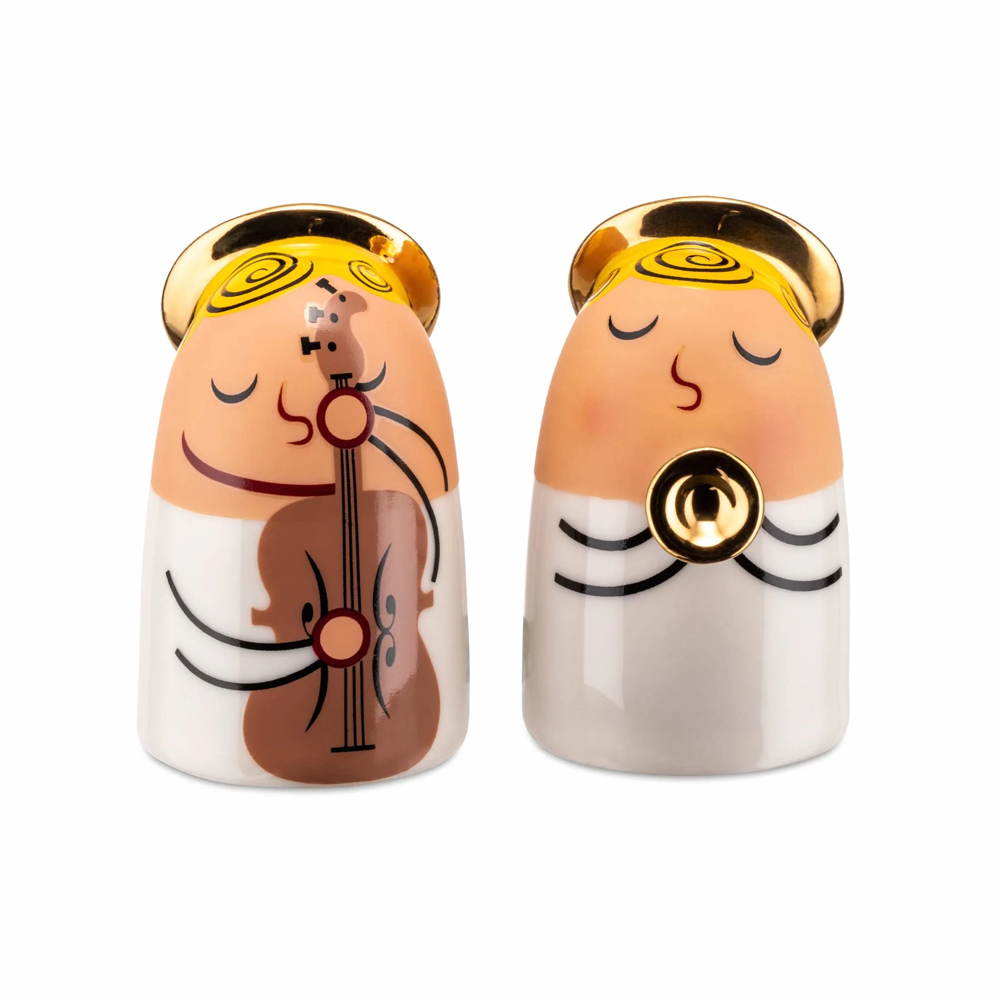 Alessi Zestaw "Angels Band" składa się z dwóch figurek, porcelany, ręcznie dekorowany