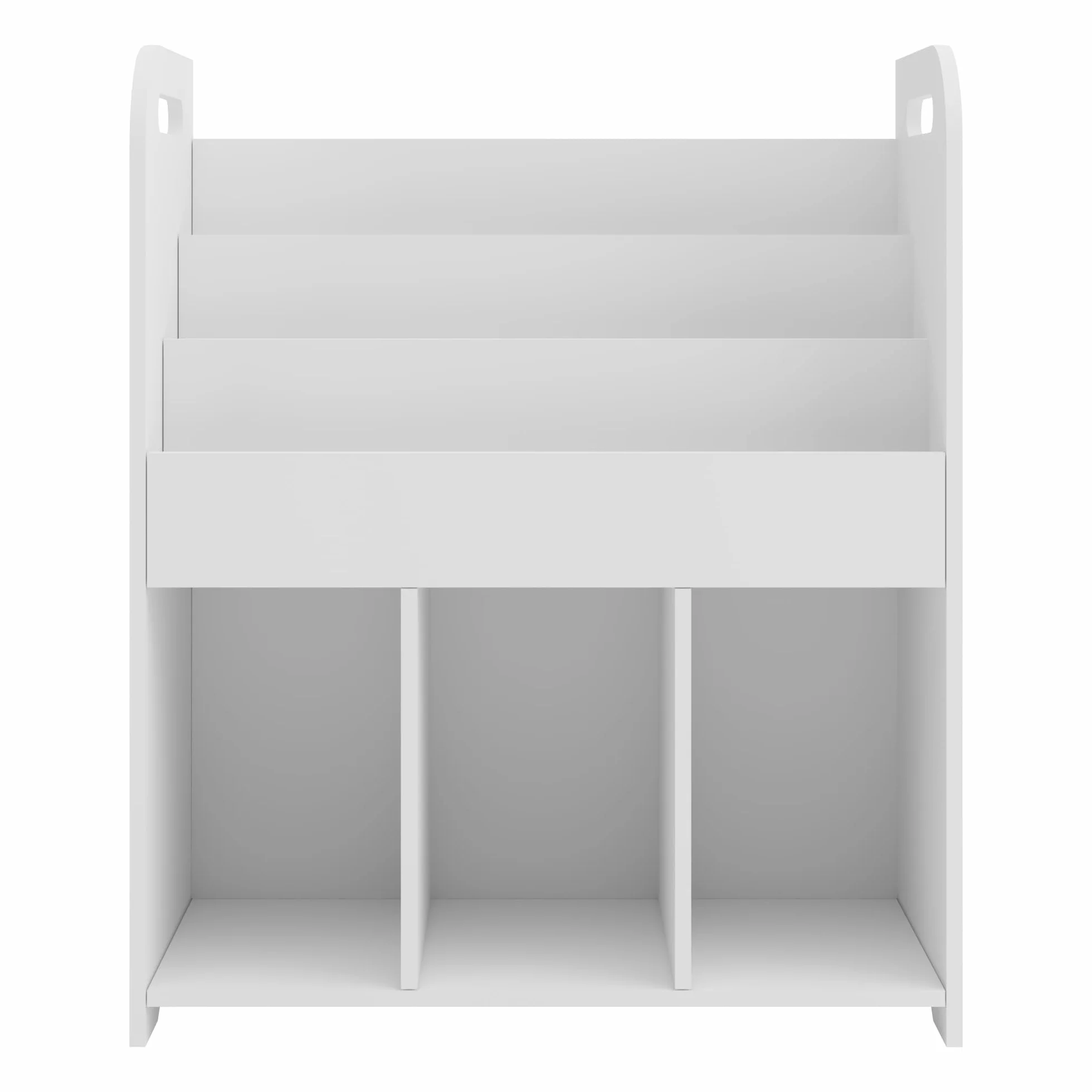 [en.casa] Regał dziecięcy Røyrvik regał na książki dla dzieci z 6 otwartymi półkami, regał na zabawki 75 x 62 x 29 cm, przechowywanie zabawek, motyw jednorożca