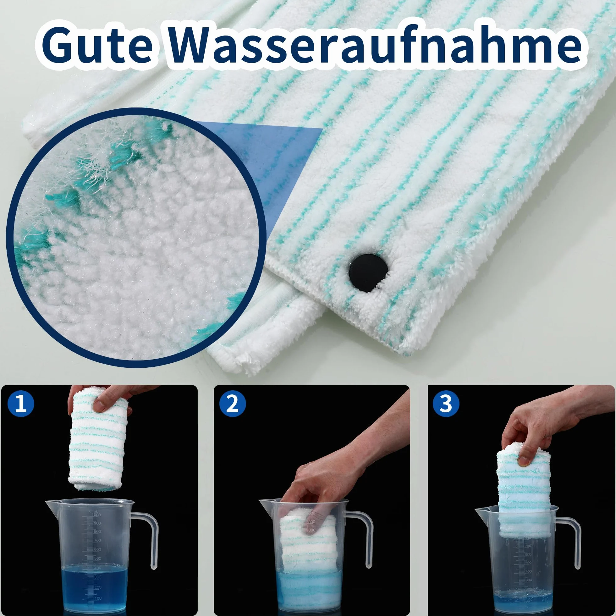 4 Częściowa nakładka z mikrofibry mopa do Leifheit Combi/Clean Twist M Micro Duo, odpowiednia do wszystkich rodzajów podłóg, wymienna ściereczka do mopa jest bardzo chłonna i doskonale usuwa plamy