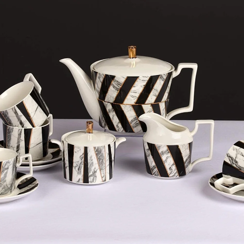 Zestawy Do Herbaty Zestaw Ceramicznych Filiżanek Do Herbaty 4 Szt. Filiżanka Do Herbaty I 4 Spodki Z Mlekiem I Cukiernica Do Domu I Biura Zestaw Do Parzenia Kawy I Herbaty Zestaw Filiżanek Do Kawy I H