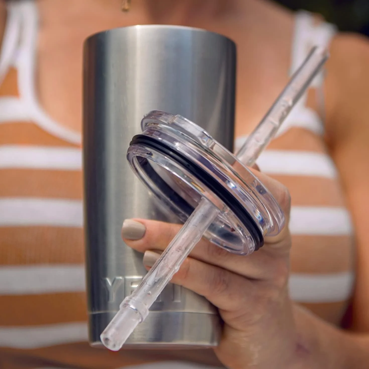 YETI Rambler pokrywka słomkowa, biała, 591 ml