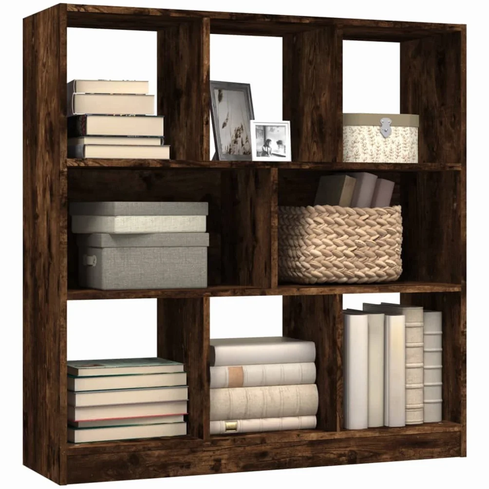 Générique Bibliotheque Chene Fume 97,5x29,5x100 cm Drewno Ingenierie | Półka do przechowywania, szafka na książki, ścianka działowa, dołączony uchwyt ścienny
