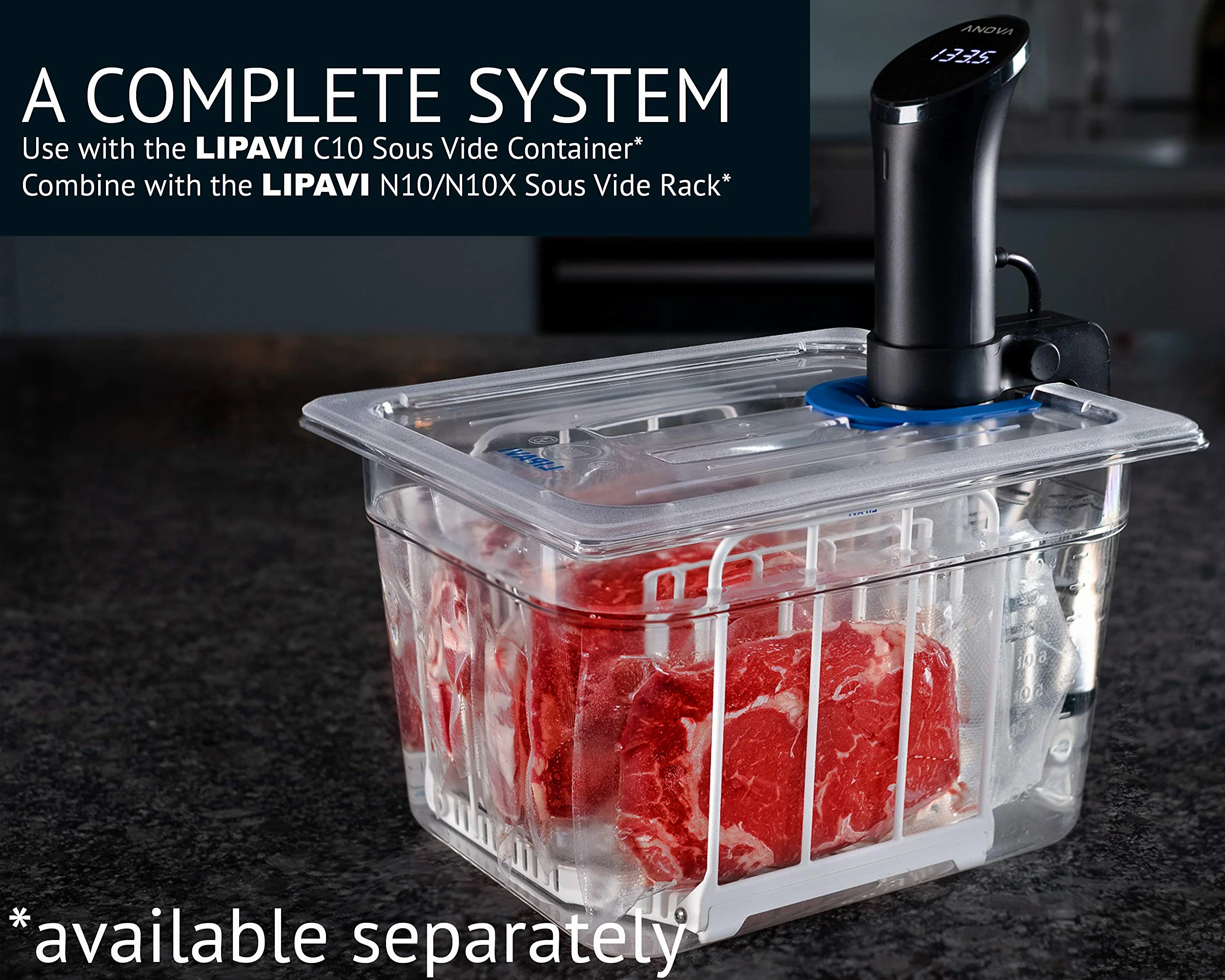 LIPAVI Model C10L-UNIR - Universial Sous Vide Lid for LIPAVI C10 12 quarts Container.