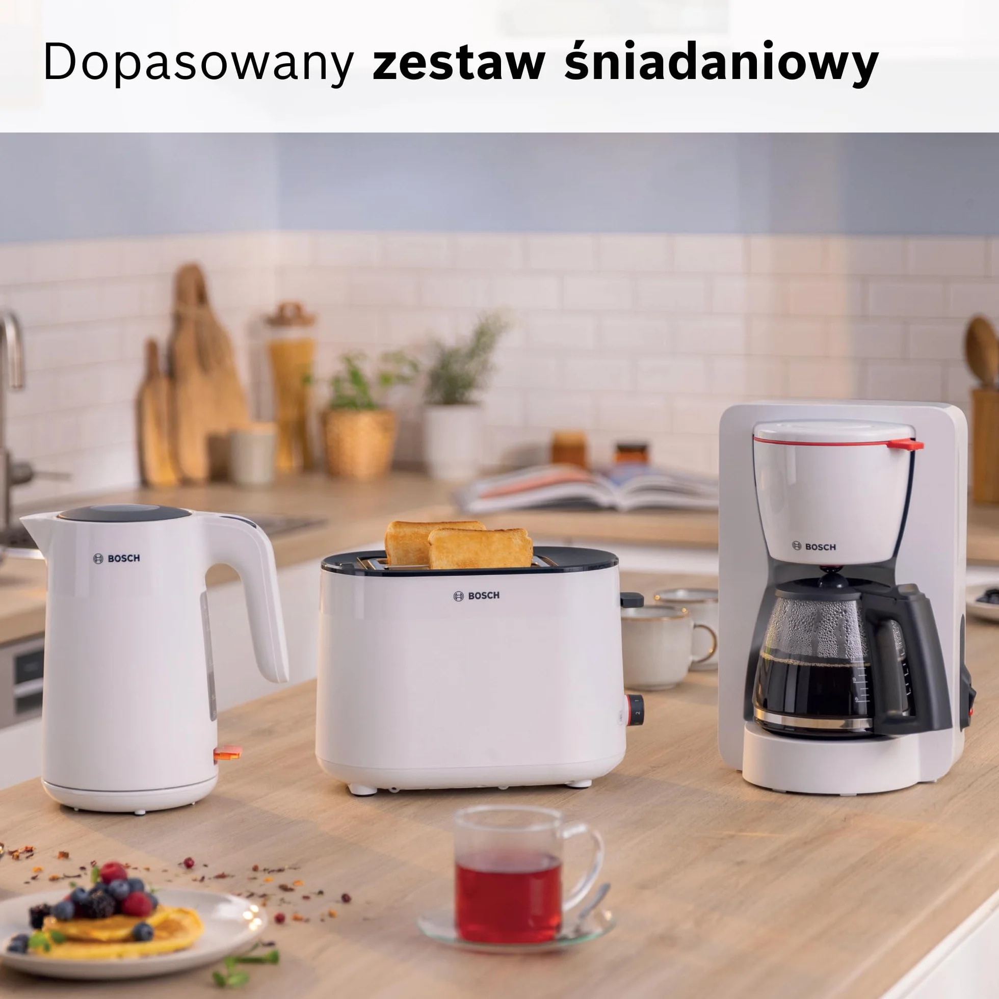 Bosch, toster, MyMoment, pojemnik na 2 kromki, podgrzewanie, rozmrażanie, ruszt na bułki, funkcja wysokiego podnoszenia, automatyczne wyłączanie, biały, TAT2M121