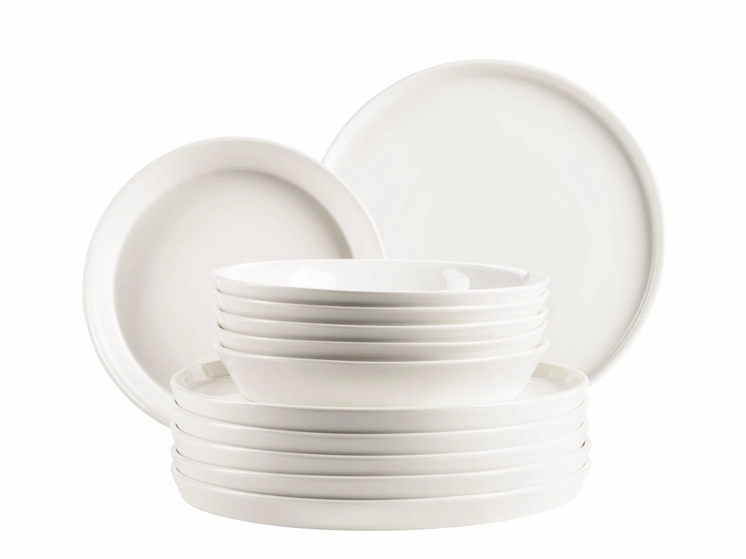 MÄSER, Seria Sita, zestaw talerzy dla 6 osób, naczynia do jadalni z białej porcelany, proste, elgeant, porcelana, białe