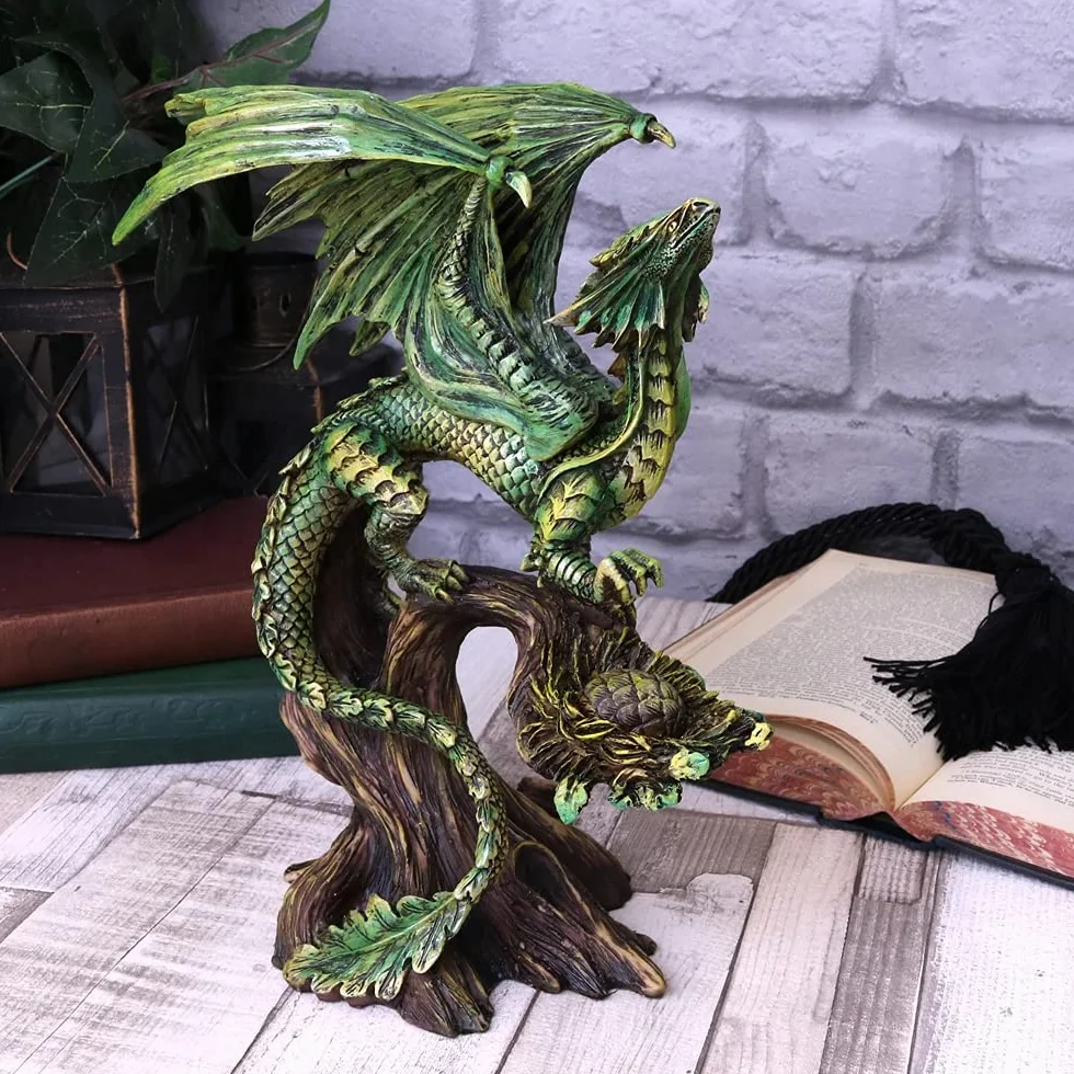 Nemesis Now Dorosły leśny smok Anne Stokes figurka 25,5 cm, żywica, zielona, jeden rozmiar