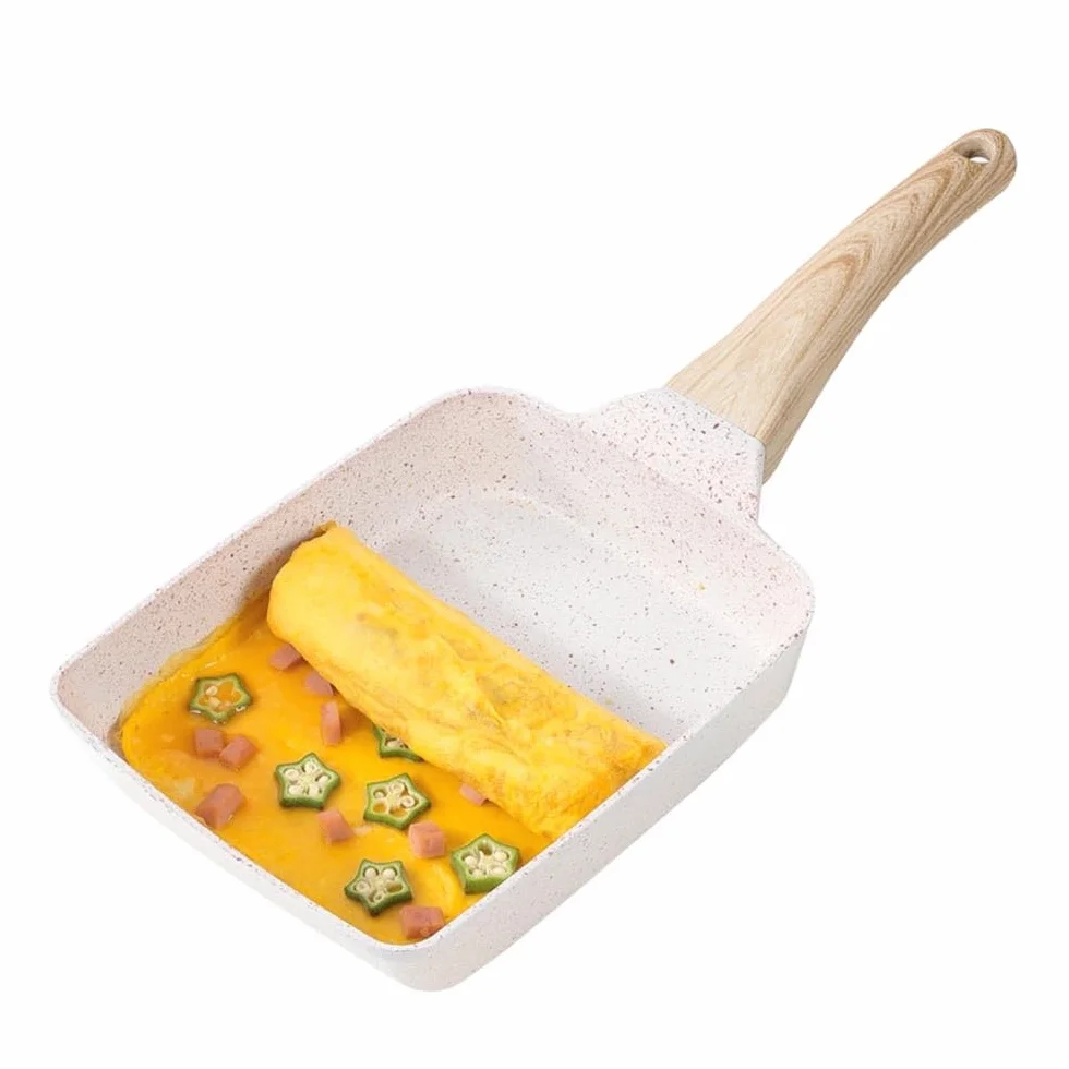 Aluminiowa patelnia nieprzywierająca, nieprzywierająca powłoka granitowa patelnia do jajek patelnia do omletów patelnia do smażenia patelni do smażenia -A18,5 x 14,5