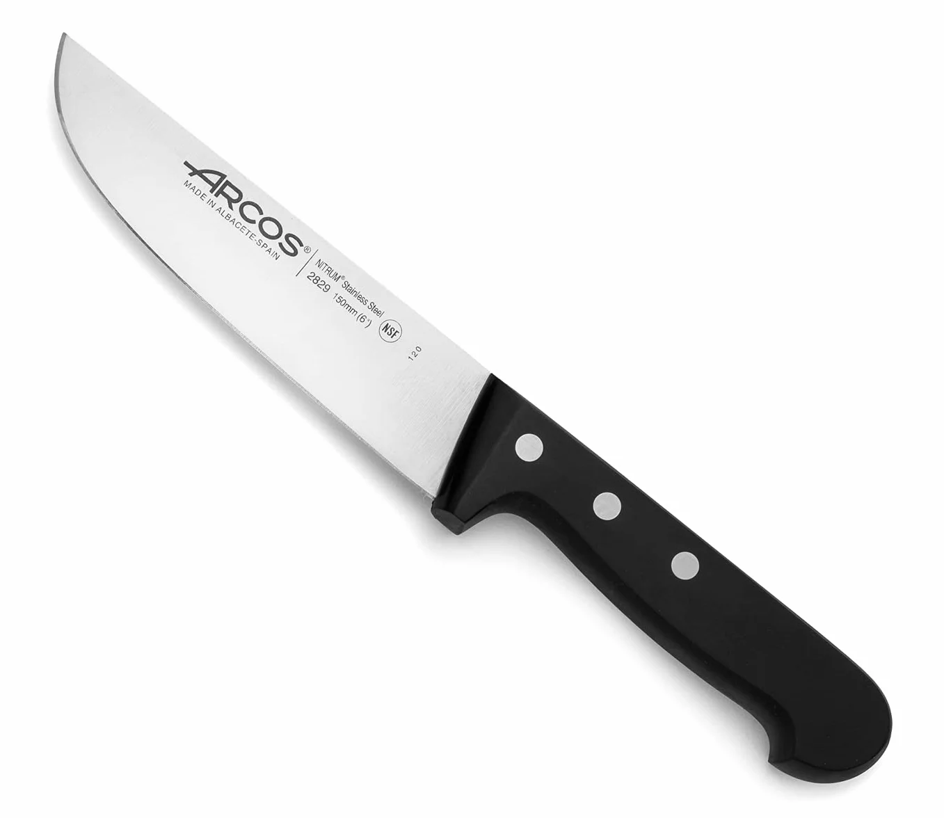 Arcos 282904 nóż rzeźnika uniwersalny 150 mm stal nierdzewna 18/8 POM czarny