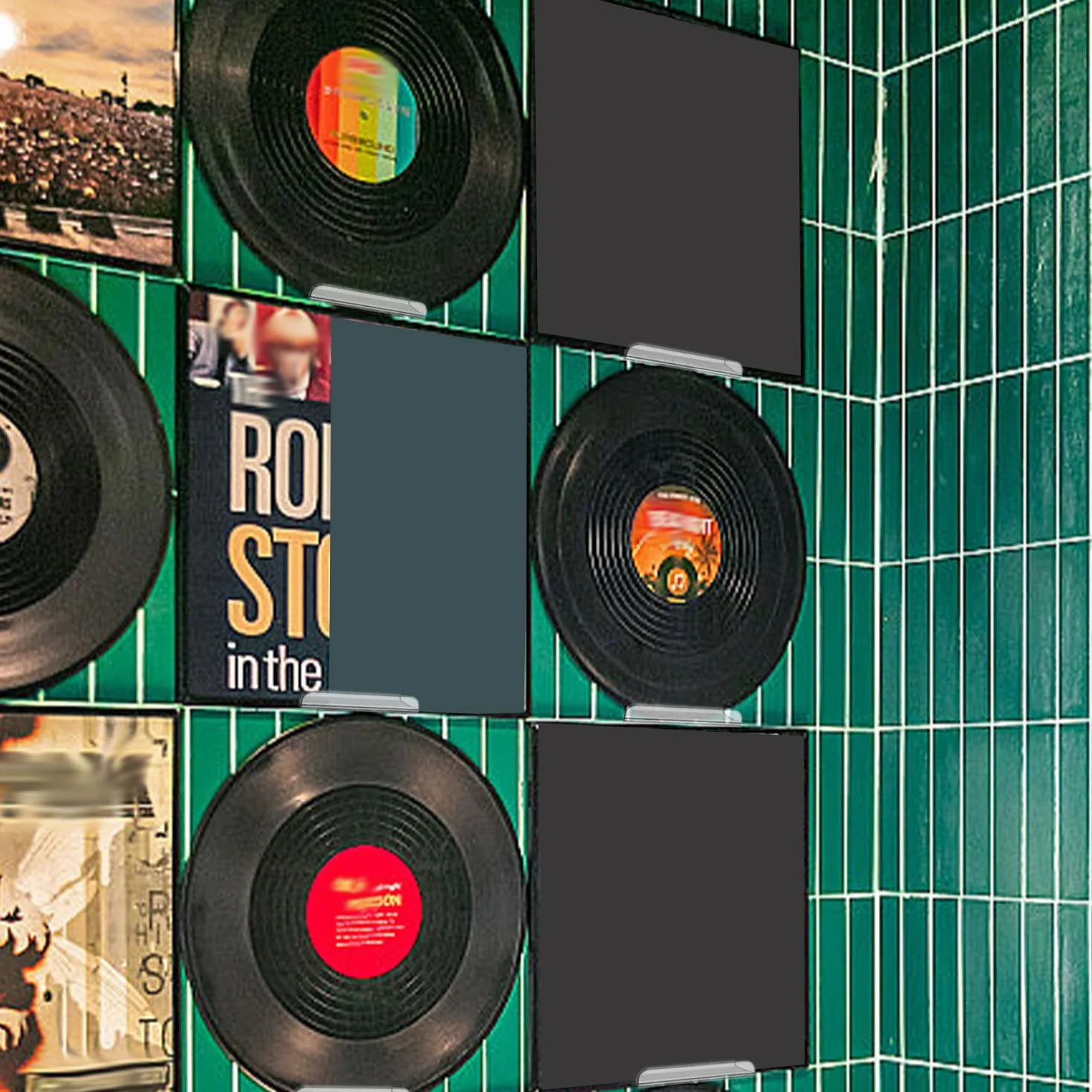 6 szt. 10cm Przezroczysty Stojak na Plyty Winylowe, Niewidoczny Akrylowy Stojak na Plyty Plywajaca Pólka na Plyty do Codziennego Wyswietlania plyt CD/LP Sluchania