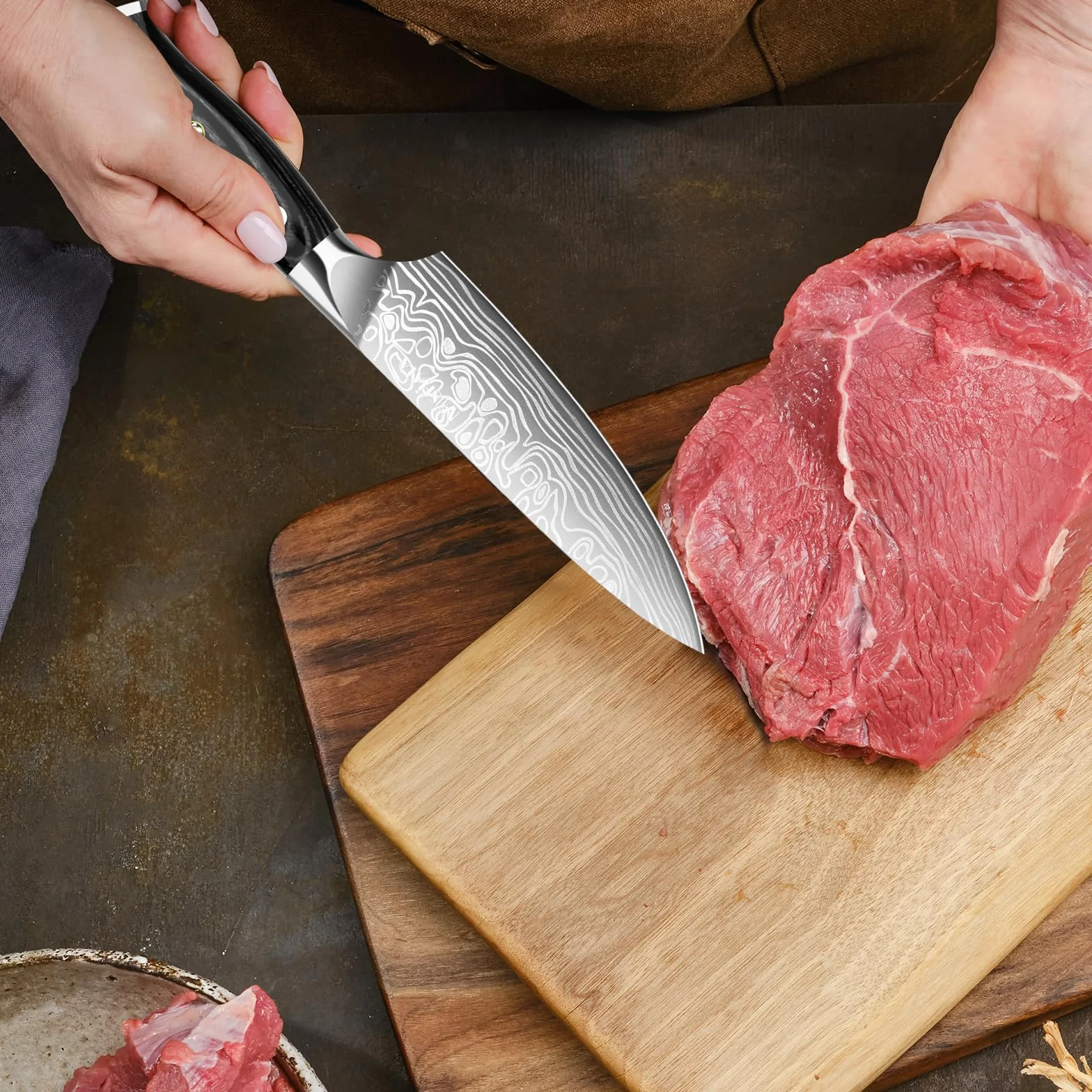 MOSFiATA Chef Knife, 6 Inch Sharp Kitchen Knife High Carbon German EN1.4116 Stainless Steel Cooking Knife, Chopping Knife Kitchen Knives with Ergonomic Handle, Gift Box