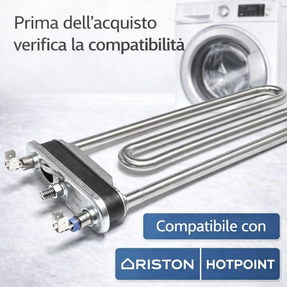 RYELDOM ODPORNOŚĆ DO PRALKI - 1700 W - 230 V - Z OTWOREM TERMOSTATOWYM I BEZPIECZNYM - Kompatybilny z ARISTON - Kompatybilny z - HOT POINT -