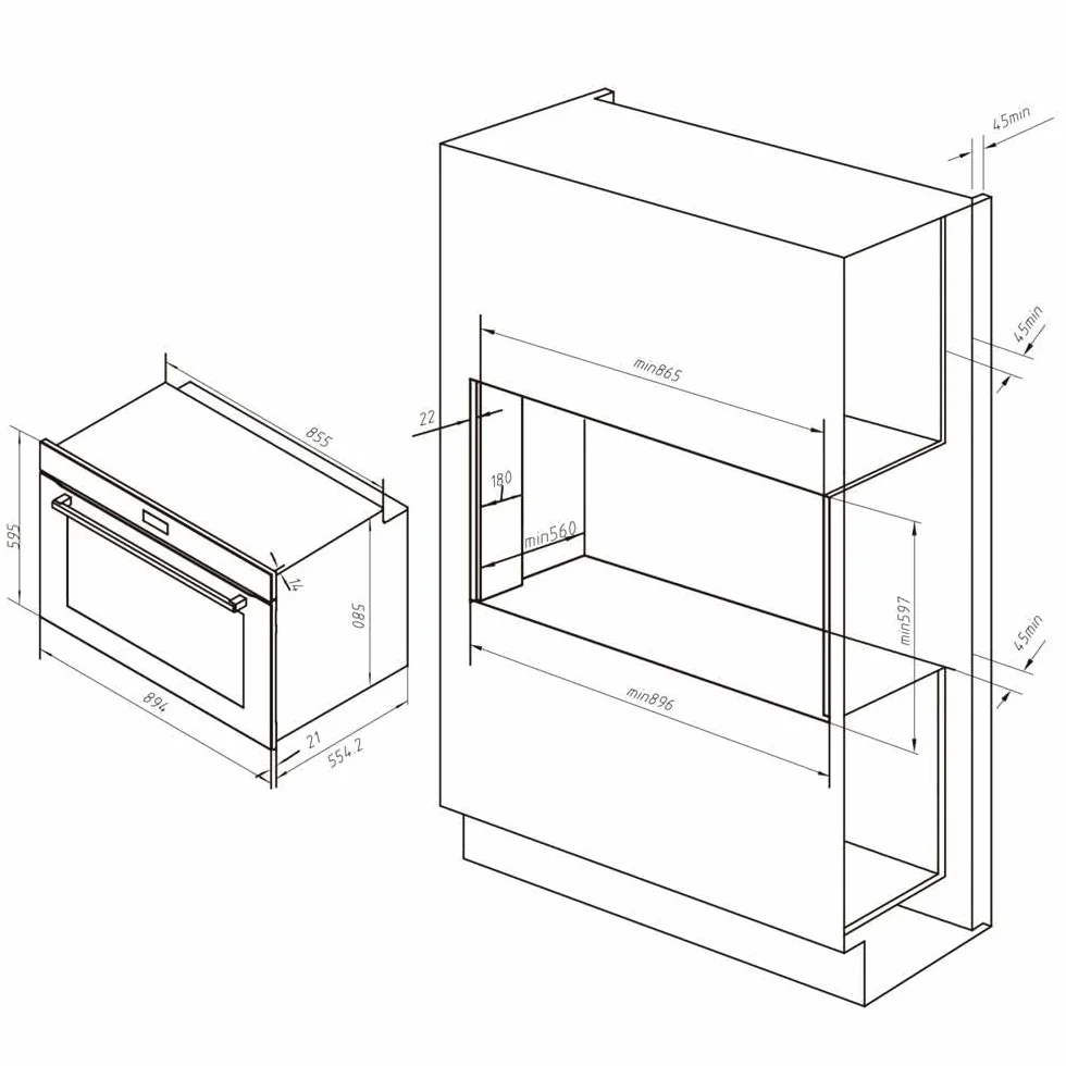 Cecotec Wielofunkcyjny piekarnik Bolero Hexa AF319000 Inox A 3800 W, pojemność 133 l, 11 funkcji z Airfryer Master, Mistrz pizzy, Steam Asisst, Steam EasyClean, 3D Cooking, Defrost