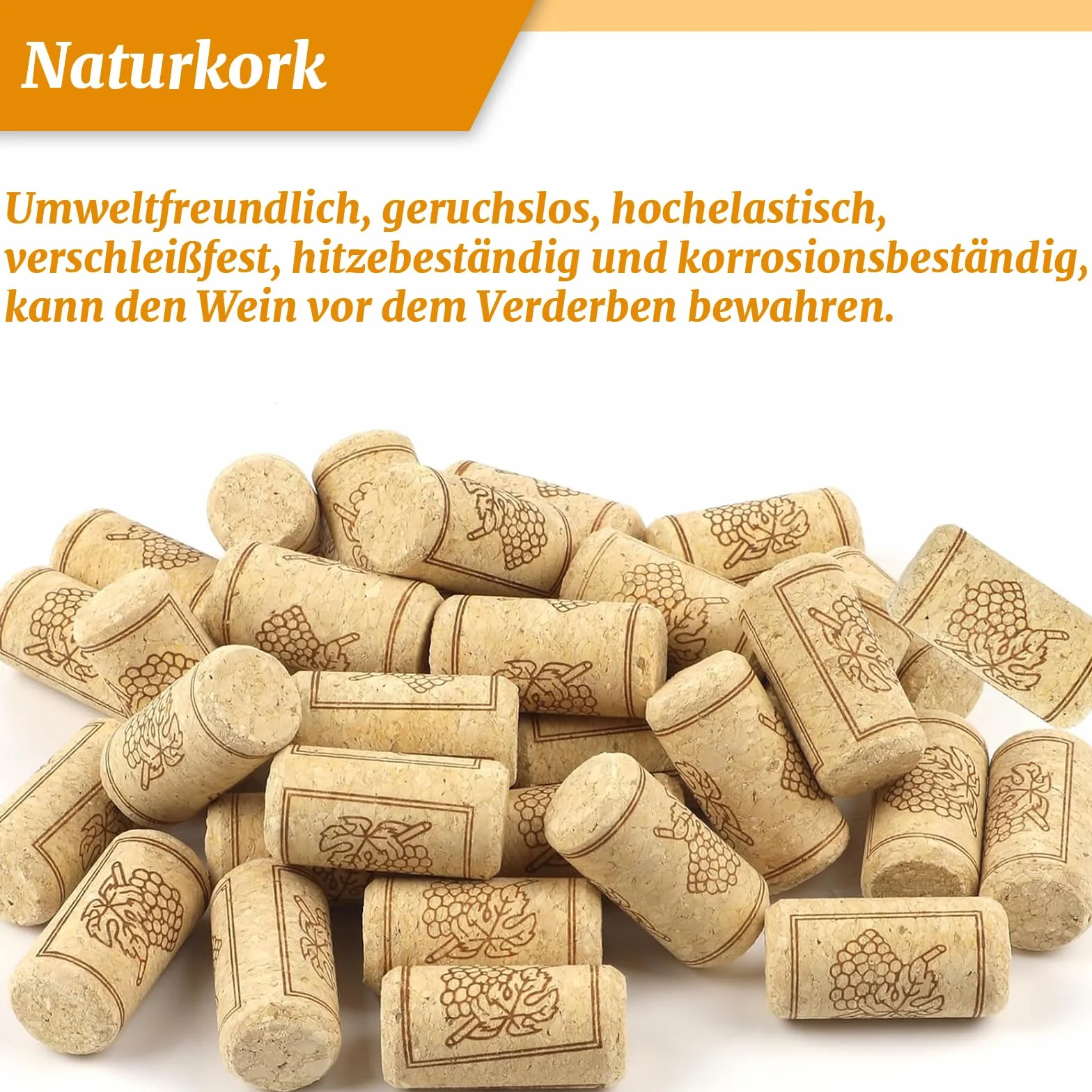 MAEXUS 40 sztuk korków naturalnych cylindrycznych do butelek wina