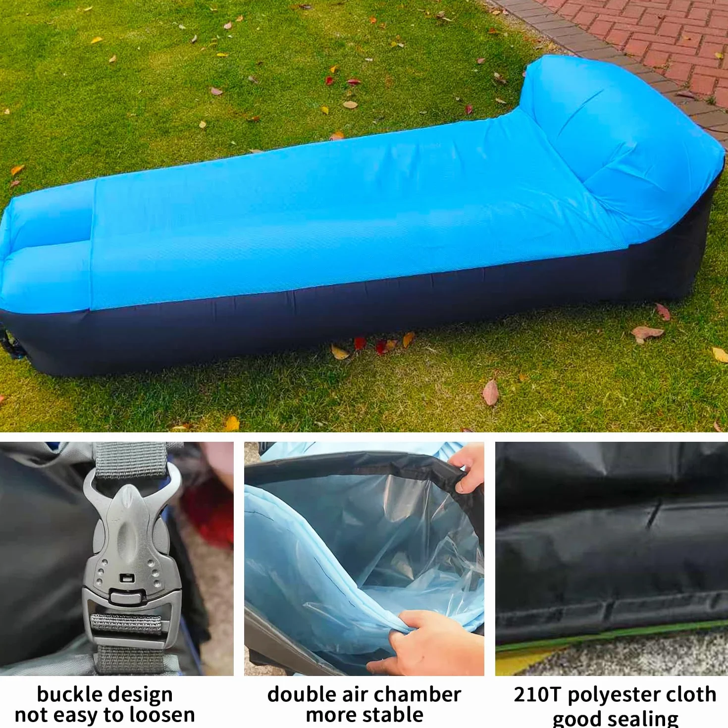 Nadmuchiwana sofa – sofa dmuchana na kemping i do aktywności na świeżym powietrzu – nadmuchiwana sofa do ogrodu – nadmuchiwana leżanka / kanapa dla komfortu na świeżym powietrzu – worek do