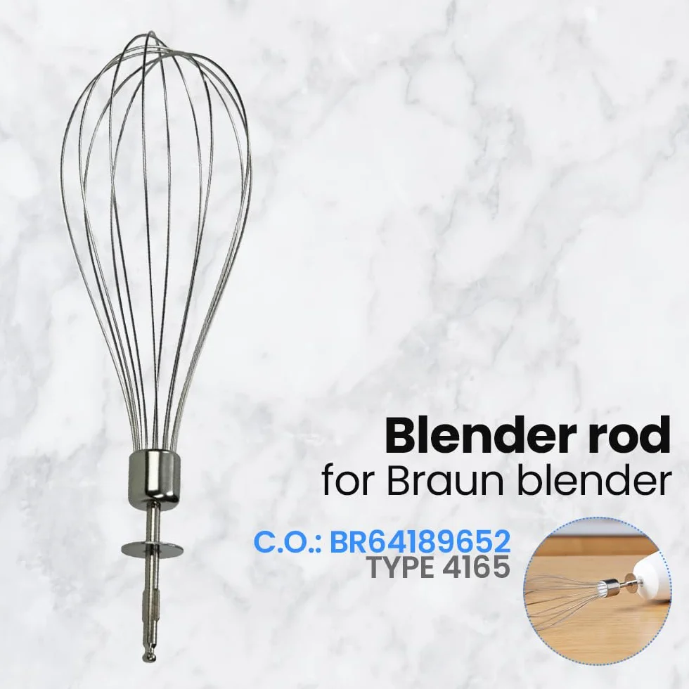Anakel Home Zapasowa nasadka do trzepaczki, kompatybilna z blenderem ręcznym Braun i częściami blendera zanurzeniowego, stal nierdzewna, kompatybilna z Multiquick & Minipimer, BR64189652