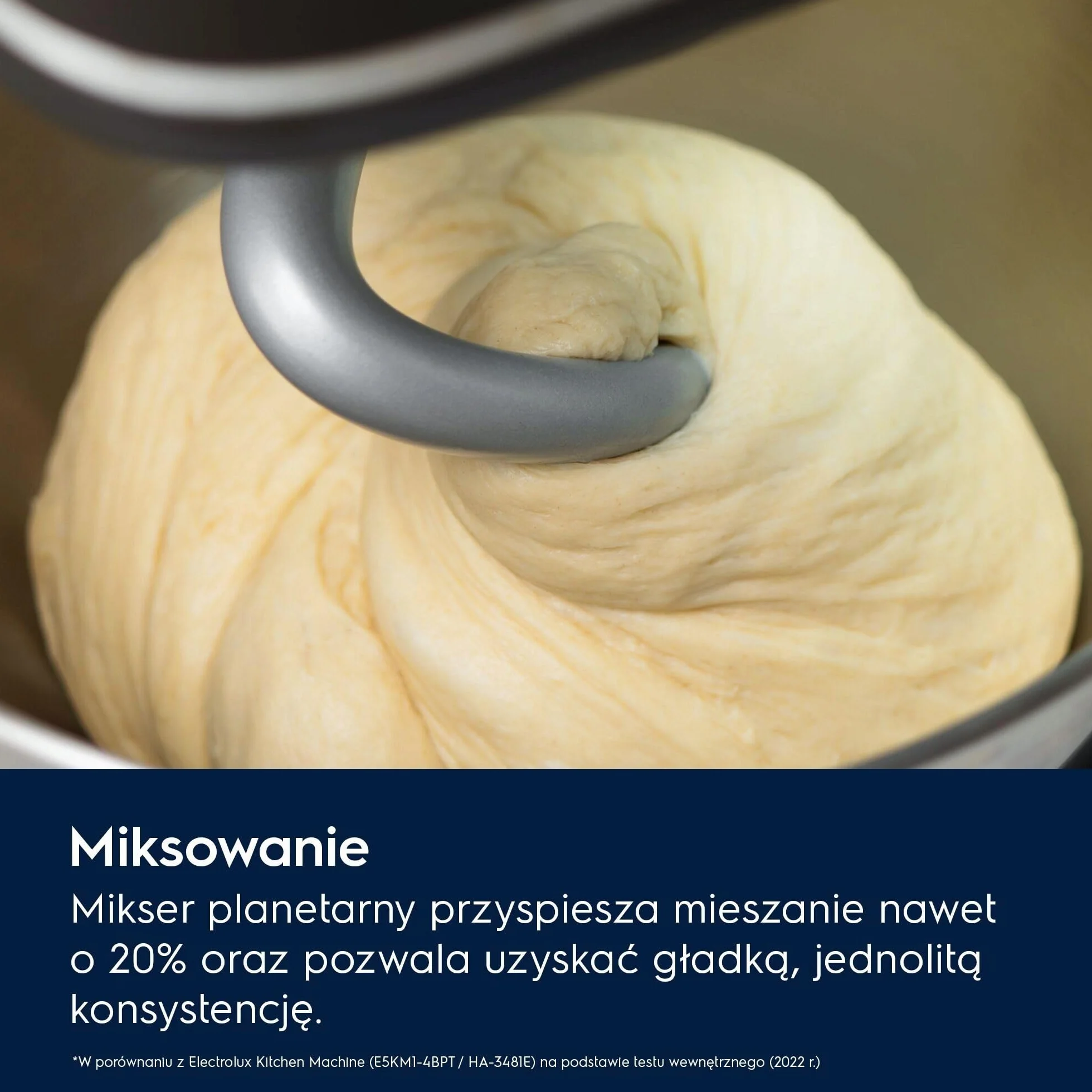 Electrolux Assistent Robot Kuchenny 700 E6KM1-4PPT, Dwie duże misy o pojemności 6 i 4 L, Pokrywa PerfectRiseLid, Funkcjonalna lampa LED, Monitorowanie mieszanki, 50W, Platynowa Perła