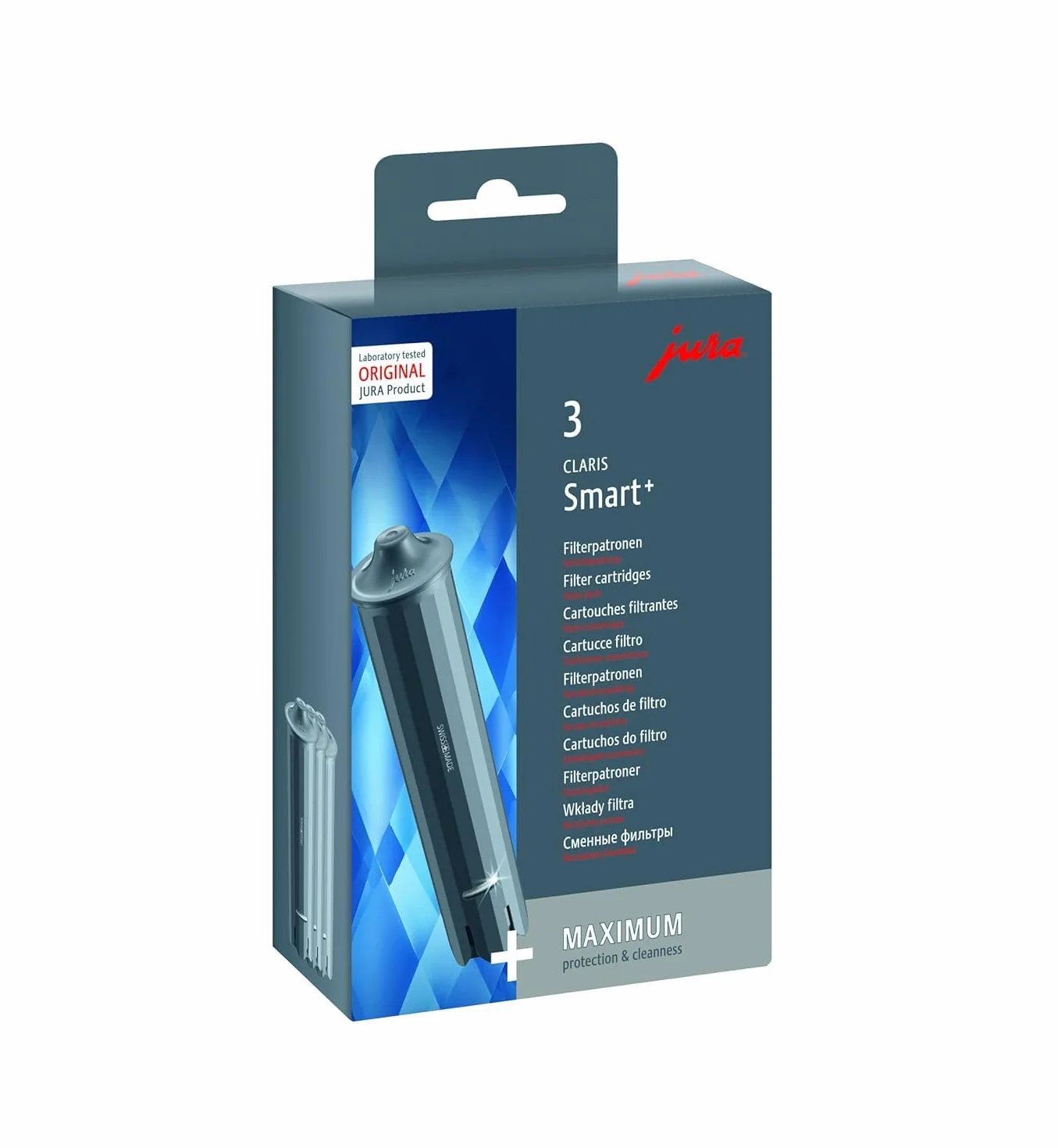 Jura Claris Smart+ Filtr do Wody, Szary, 3 sztuki & Jura Hp1 Zestaw do Systemu Mlecznego, Przezroczysty