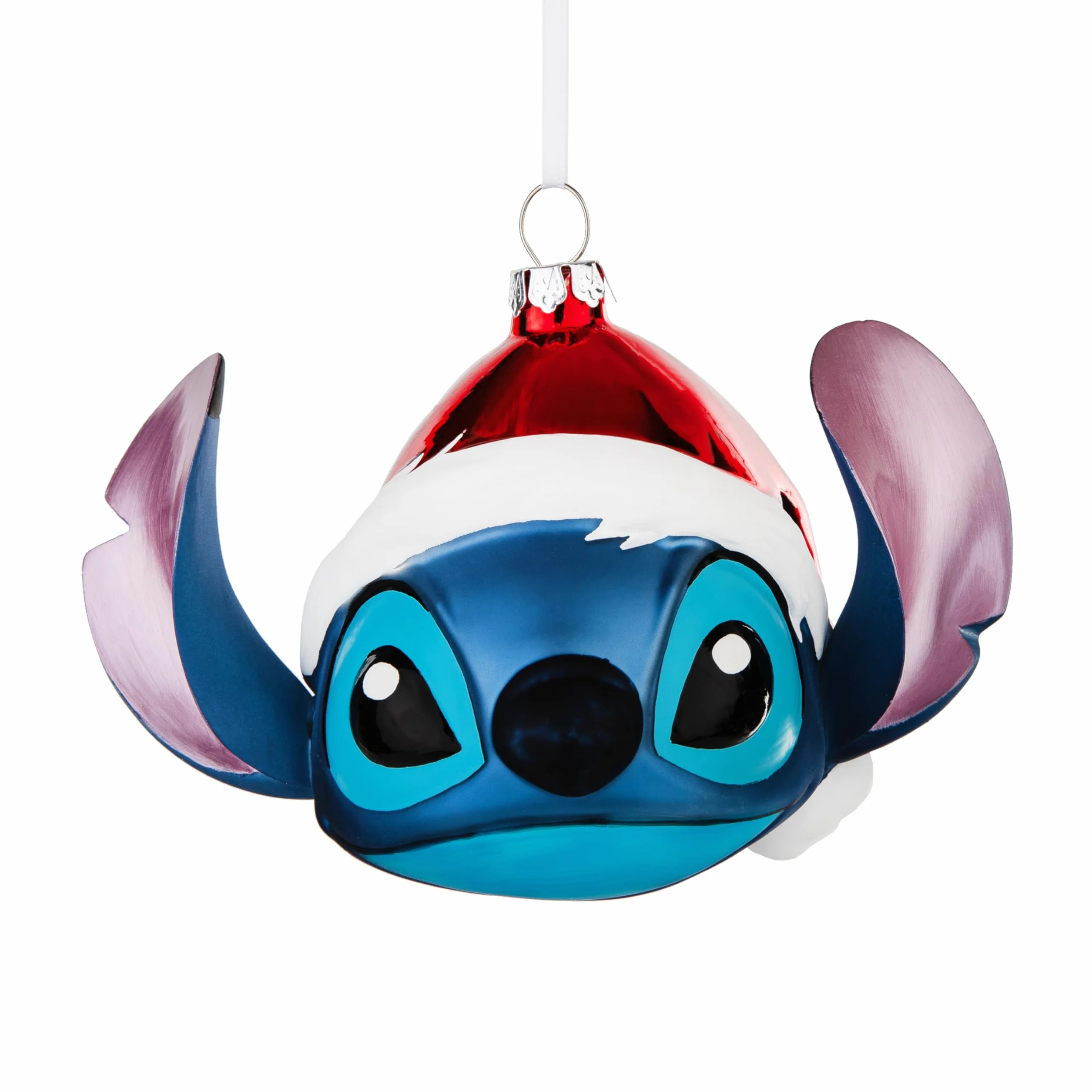 Hallmark Świąteczny ścieg dmuchany szklany ornament, dekoracja drzewa Lilo i Stich, wisząca ozdoba Disneya, świąteczna ozdoba wisząca, prezenty na Boże Narodzenie