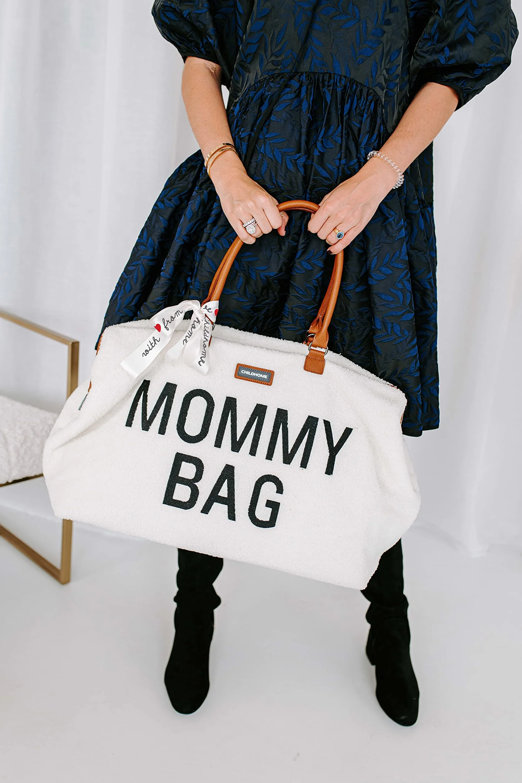 CHILDHOME, Mommy Bag, torba na pieluchy, dla kobiet w ciąży, torba podróżna, duża pojemność, regulowany pasek na ramię, kieszeń izolowana
