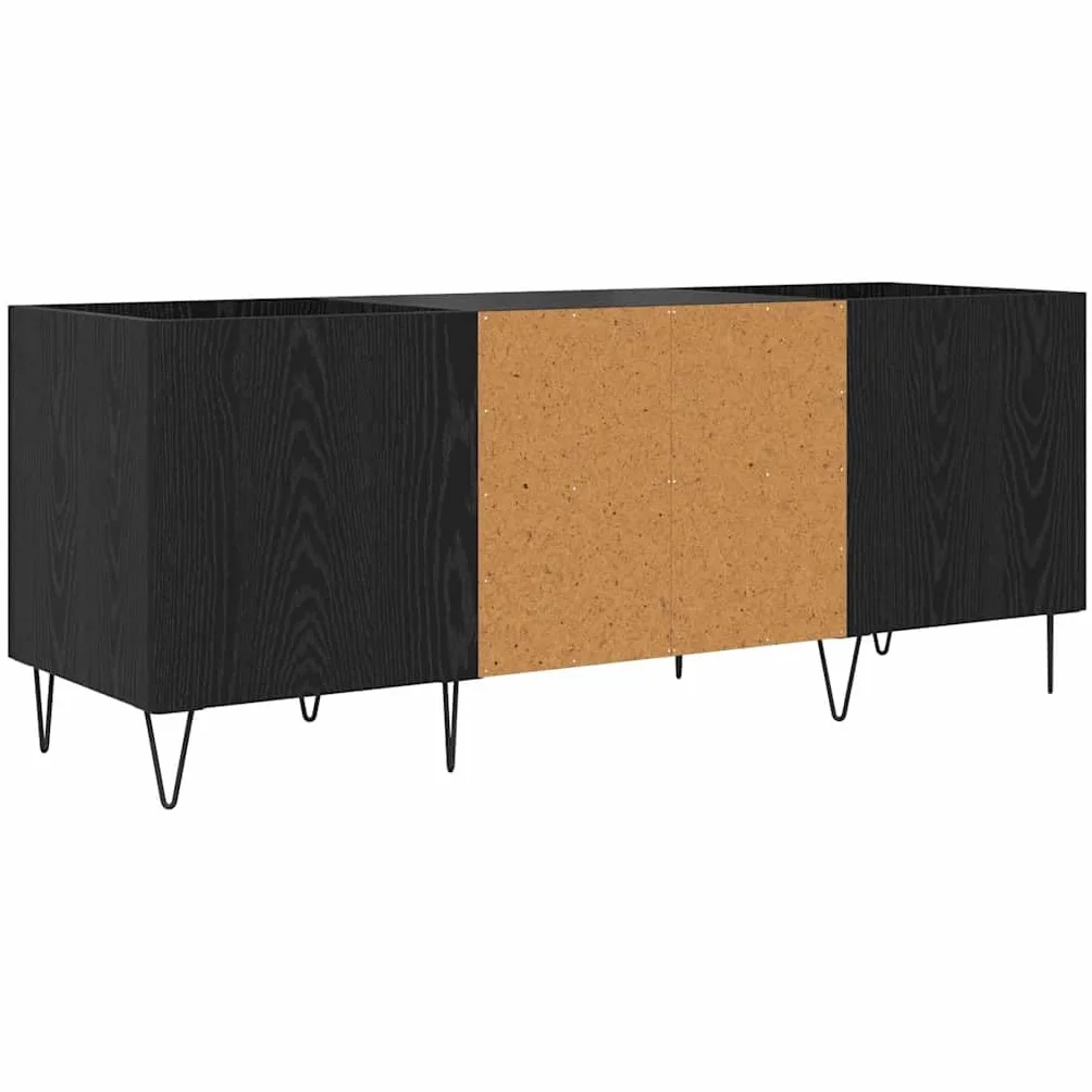 vidaXL Szafka na płyty winylowe z półką Czarny Dąb 121 x 38 x 48 cm