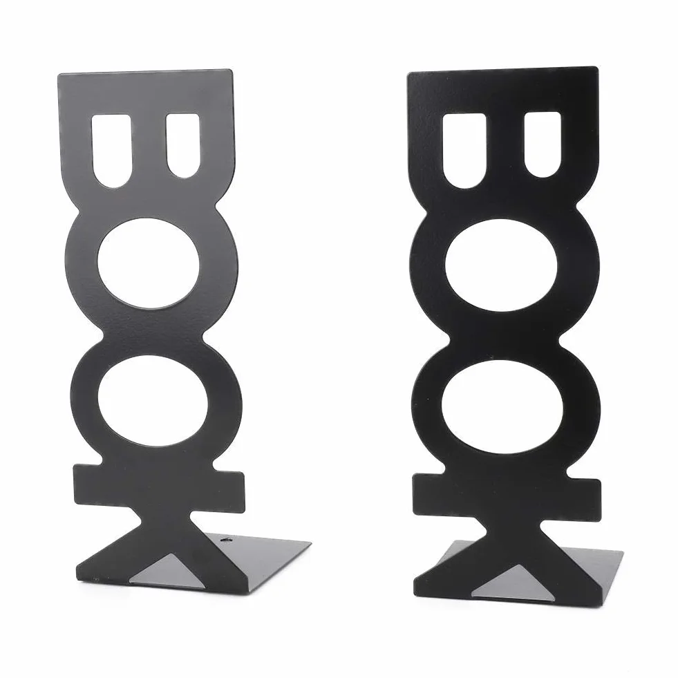 Końcówka książki w kształcie postaci, antypoślizgowa pianka podkładka design Bookend, 208 mm Keep Schludny dla filmów DVD czasopisma (208 mm nowa czarna para)