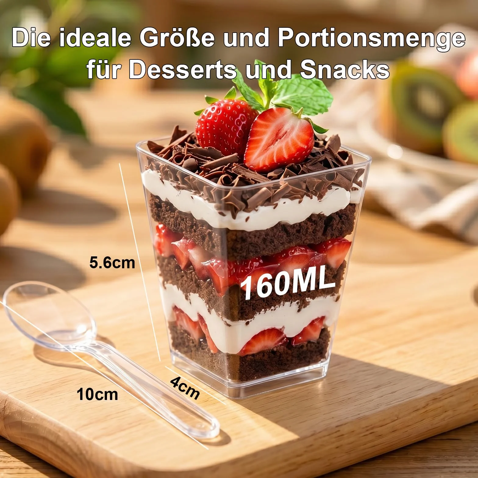 Plastikowe szklanki deserowe 5 oz 160 ml jednorazowe miseczki do deserów