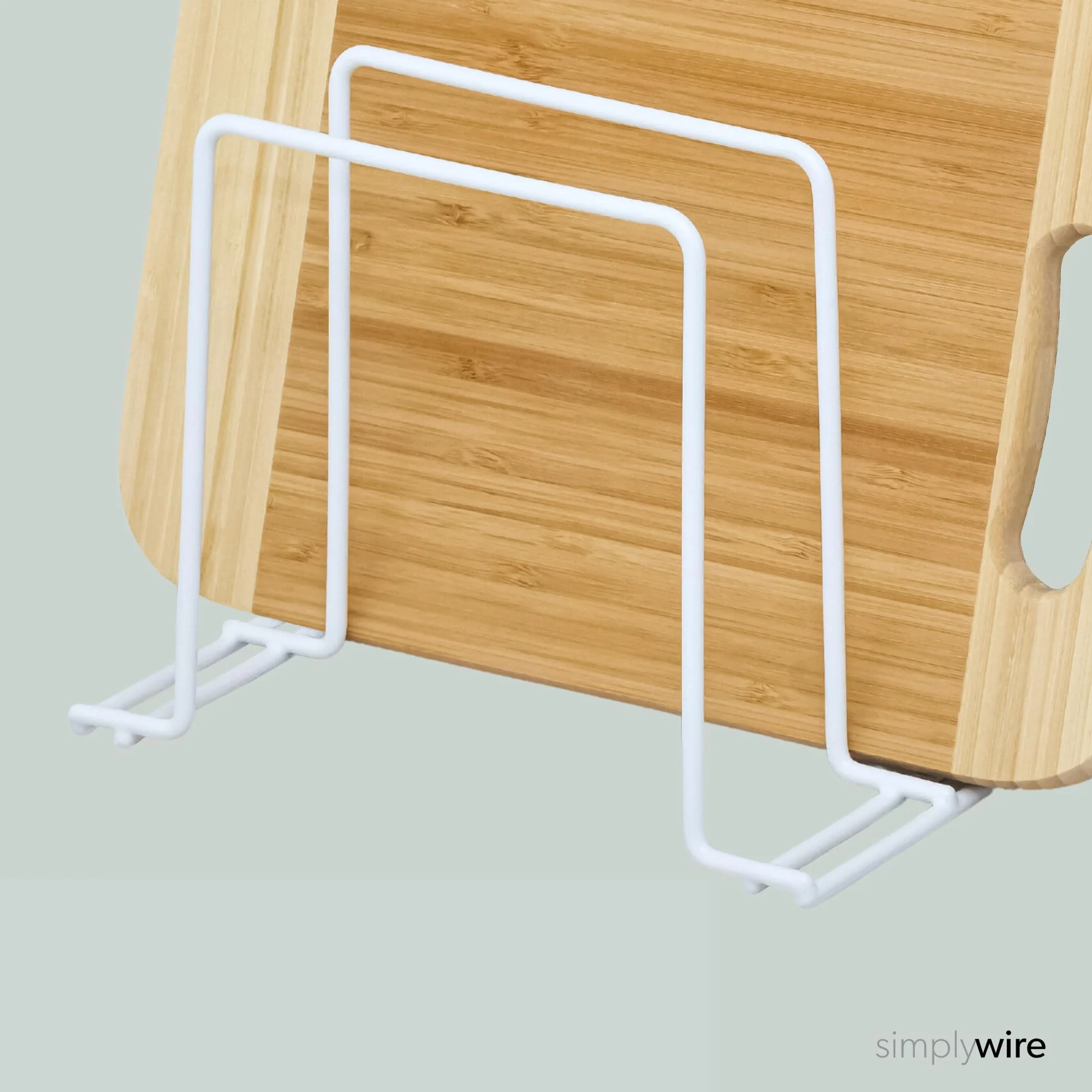 simplywire – Stojaki na blachy do pieczenia i deski do krojenia – zestaw 2 szt. – stojak na patelnie – organizer do szafki kuchennej – biały
