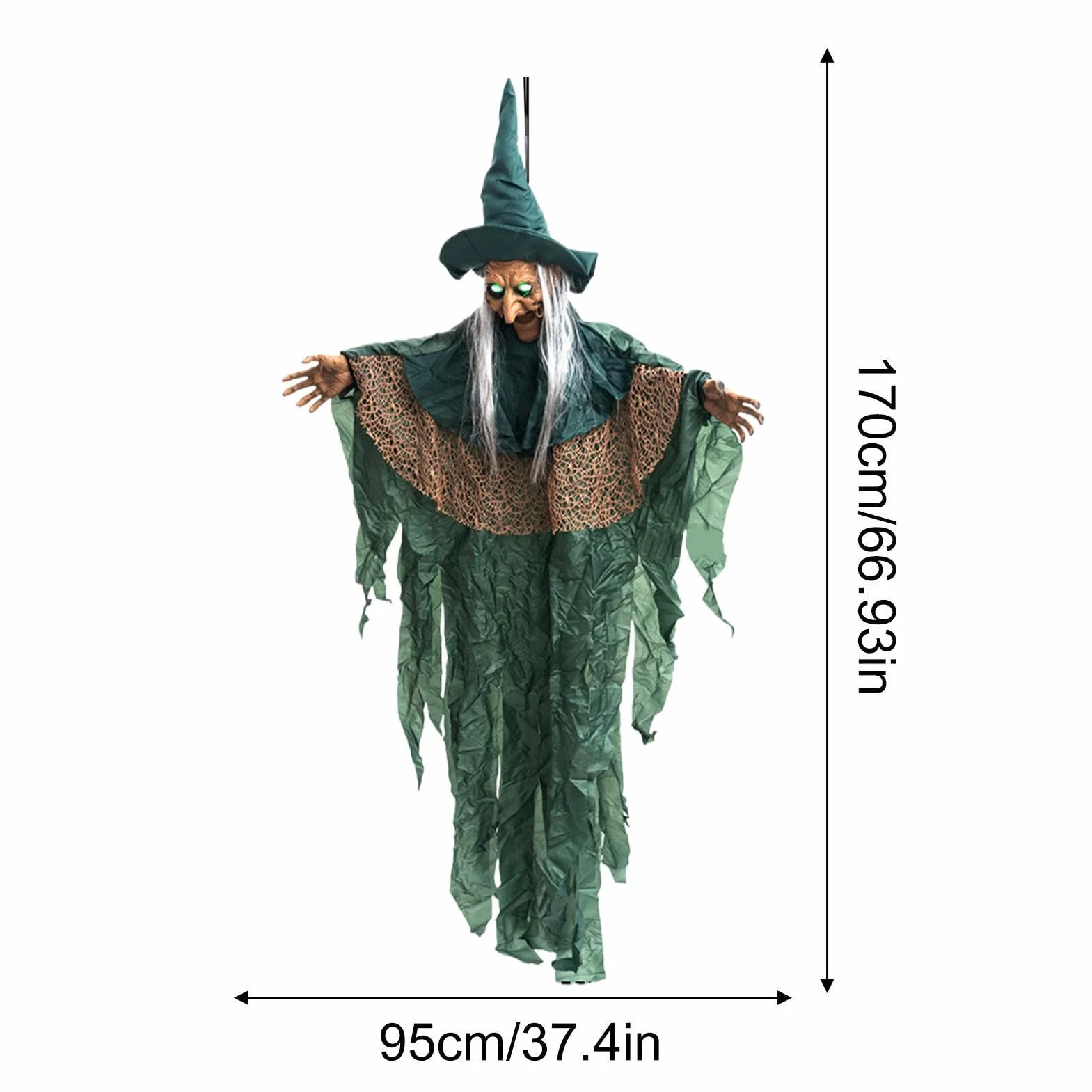 Outdoor Halloween Witches Akcesoria do domu Nawiedzony Latający Animowany | Dekoracje na Halloween na werandę taras podwórko ogród trawnik karnawał świąteczne spotkanie