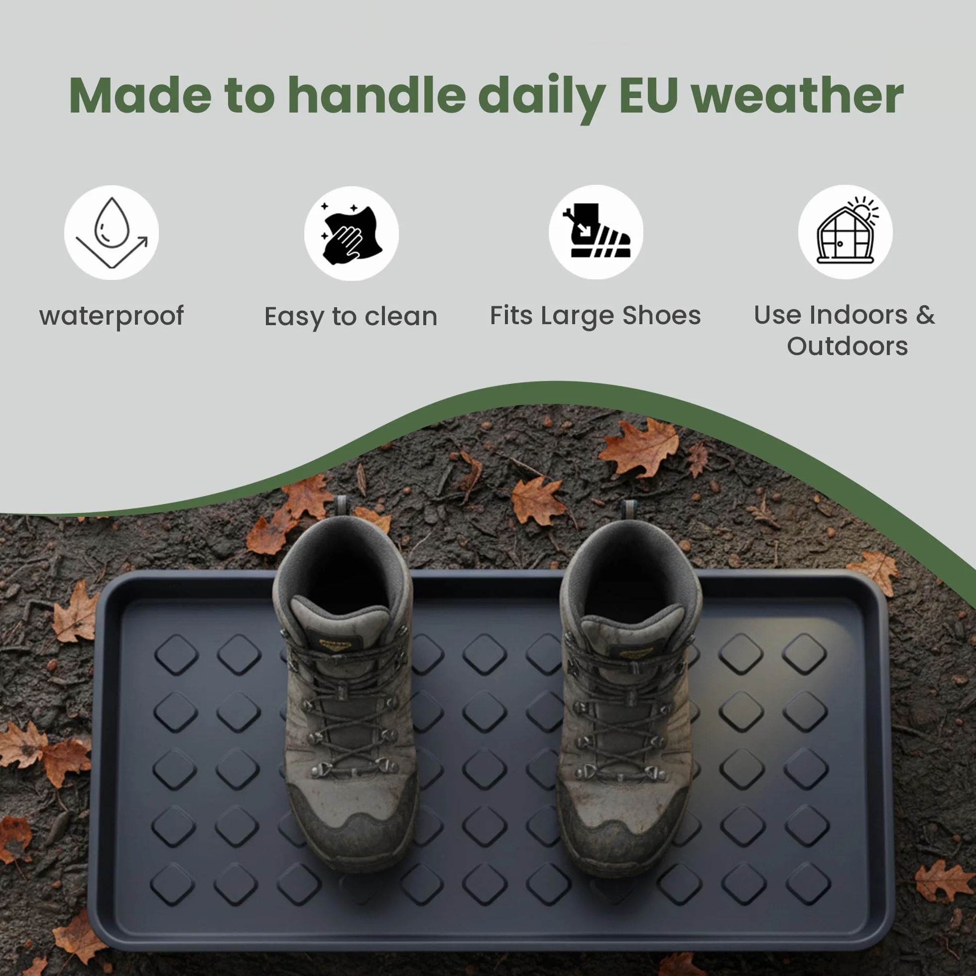 GARDENIX Zestaw 2 półek na buty, tacka ociekowa na deszcz, jesień i zimę, 71,5 x 34,5 x 3 cm, mata do ociekania butów, tacka na rośliny, tworzywo sztuczne, rozwiązanie na brudne buty