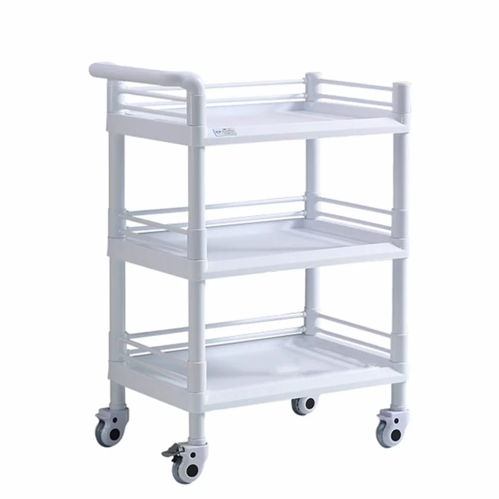 Wózki Do Przechowywania Ręczne, Ruchome Wózki Ruchome, Salon Spa Wózek Wózek, Wózek Do Przechowywania Narzędzia Abs Dla Szpitala/White/66 * 45 * 98Cm