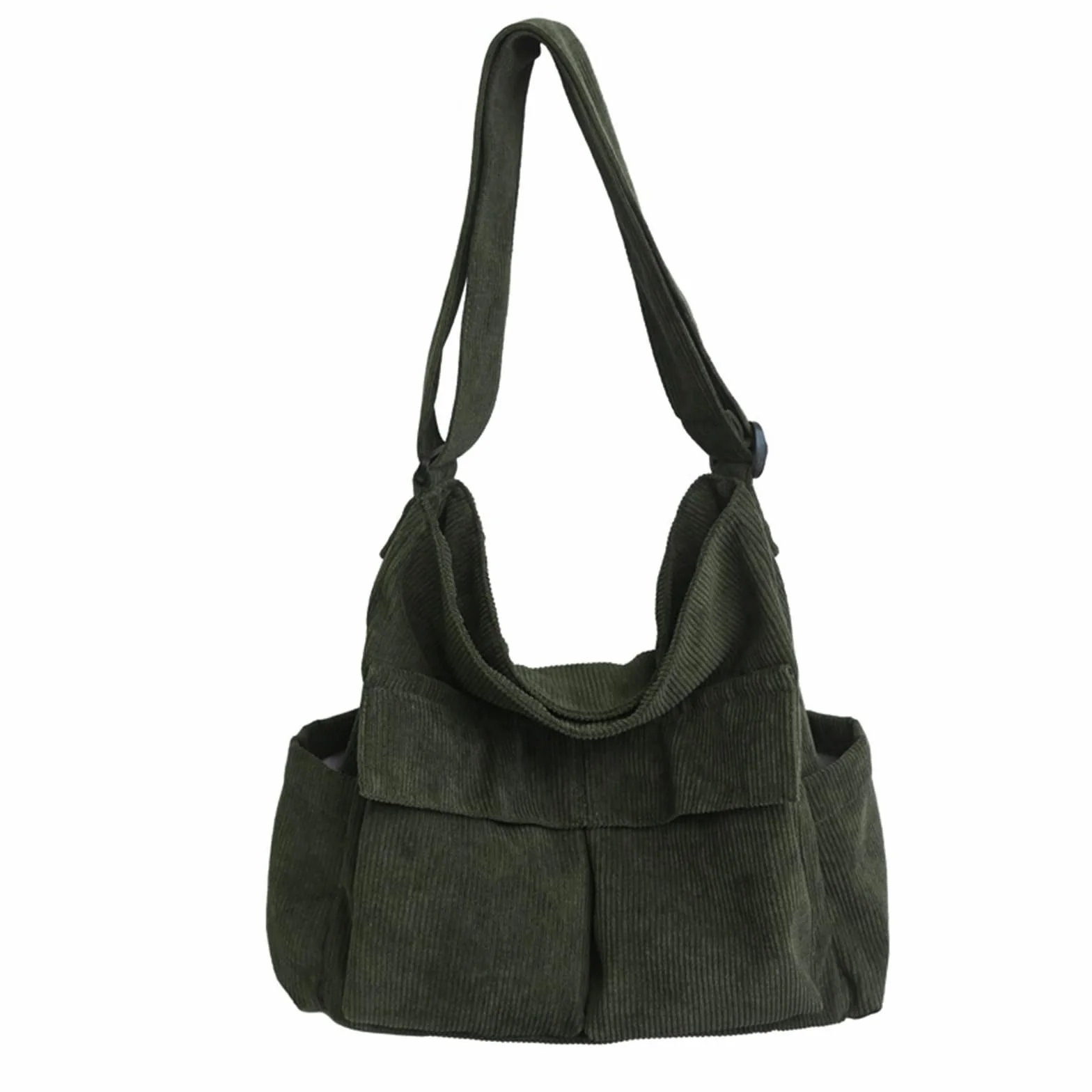 Stylish andConvenient Shoulder Bag Large Capacity Corduroy Crossbody Bags Perfect forDaily Travel/530/64(Green)