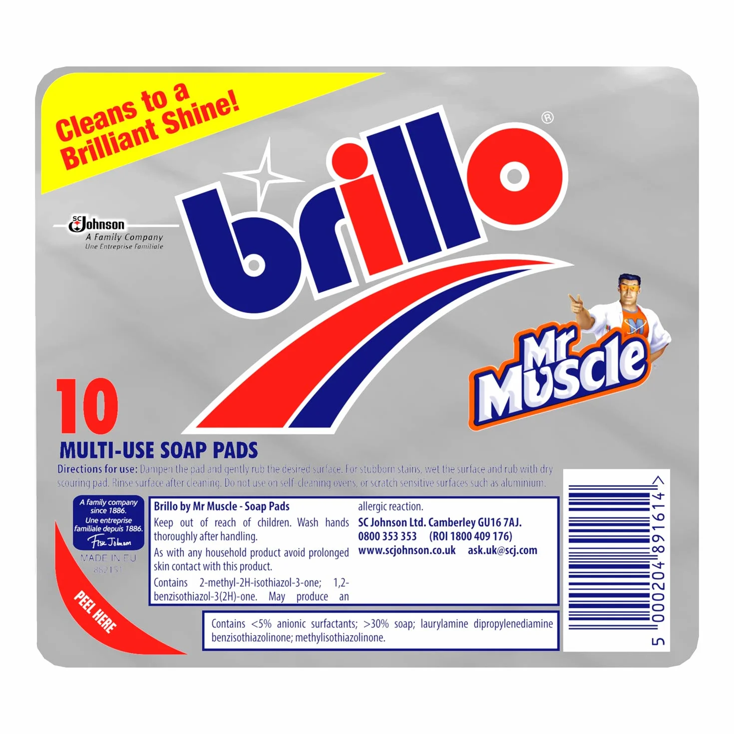 Brillo 10 wielofunkcyjnych pastek do mycia