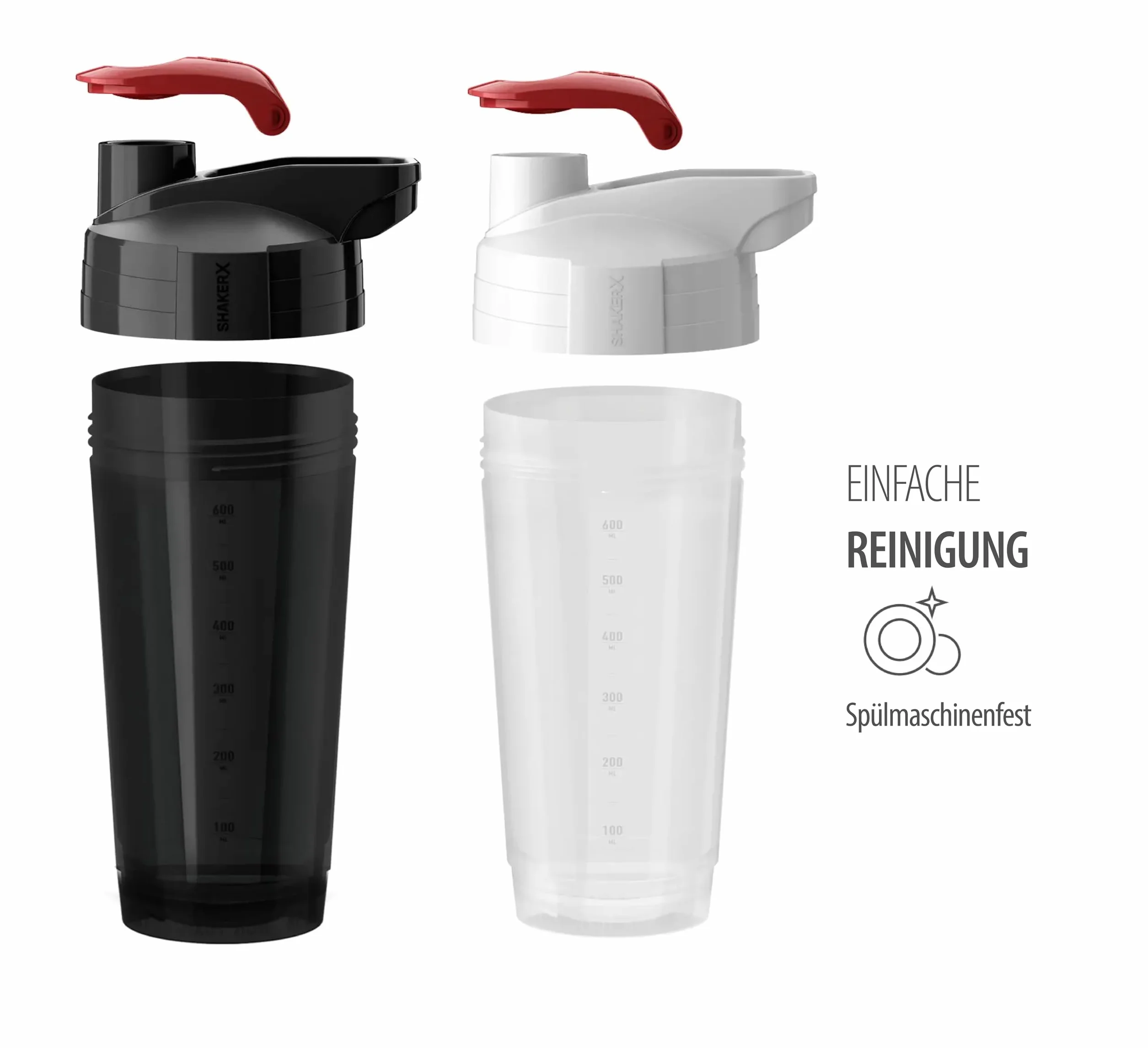 Activlab PRO 700 ml Biało-Czerwony Shaker, Profesjonalny shaker do koktajli proteinowych, Łatwy w czyszczeniu, praktyczny kubek miarowy