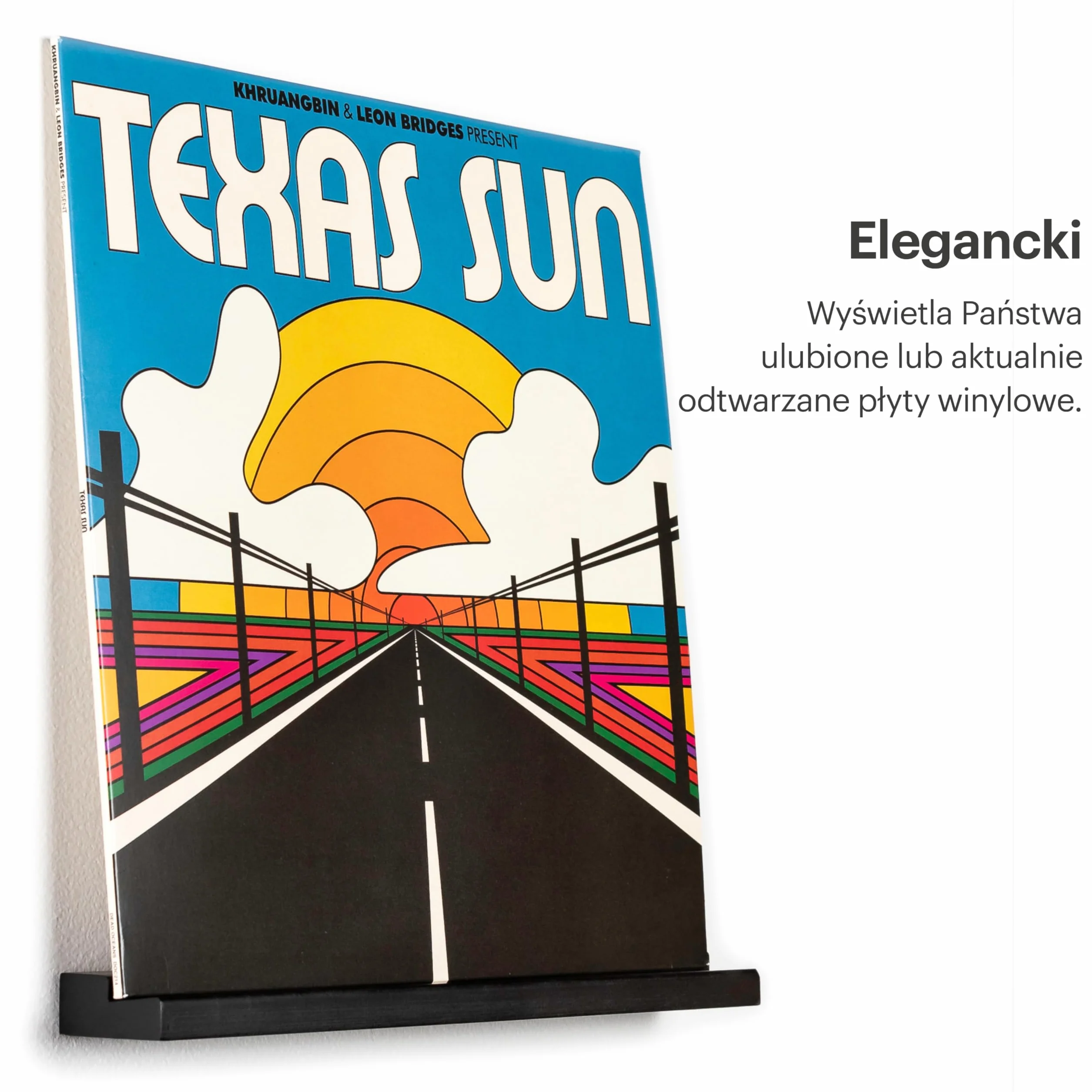 3 półki na płyty winylowe czarne do ściany