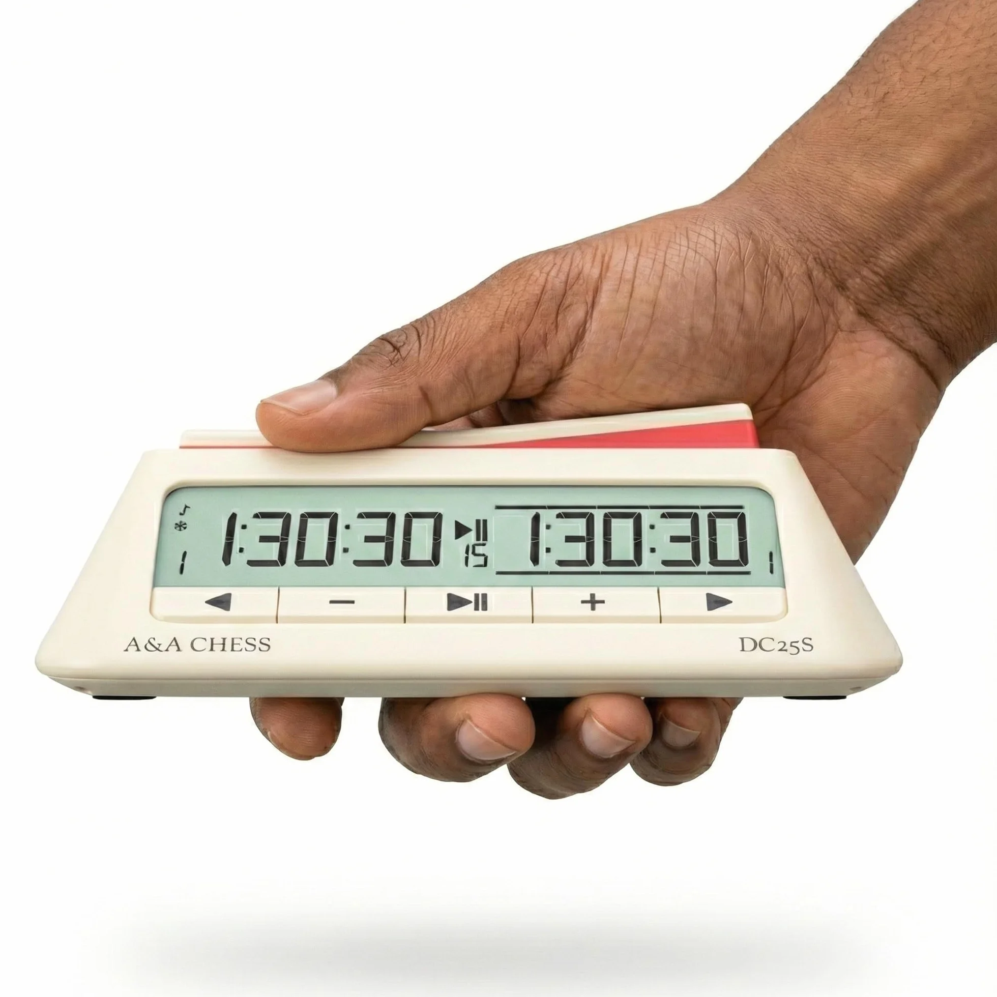 A&A Zegar szachowy, cyfrowy zegar szachowy z 36 trybami turniejowymi, stylowy, minimalistyczny design z kołyską, przenośny timer do szachów i gier planszowych (biały)
